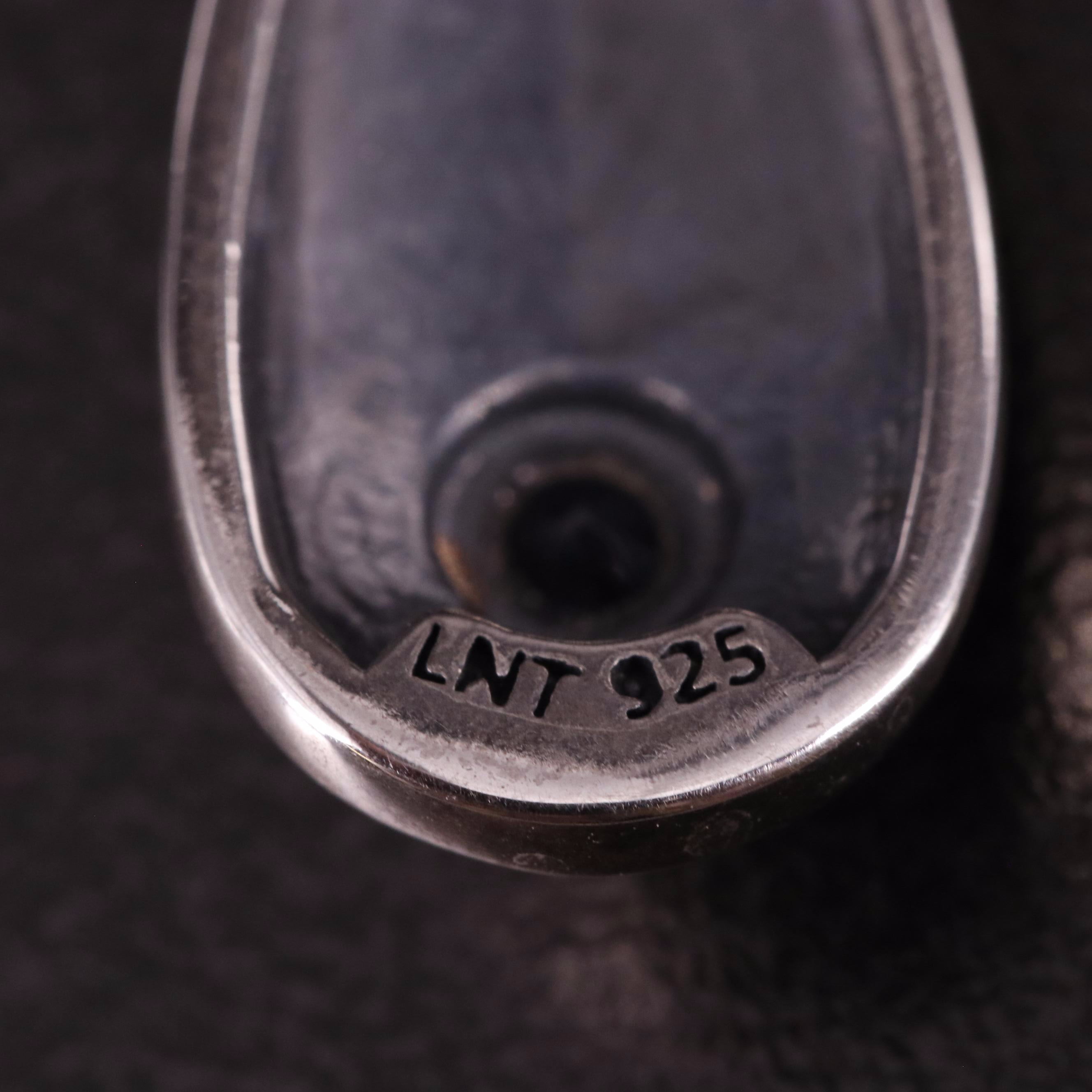 Sterling Sapphire Scrollwor Drop Earrings