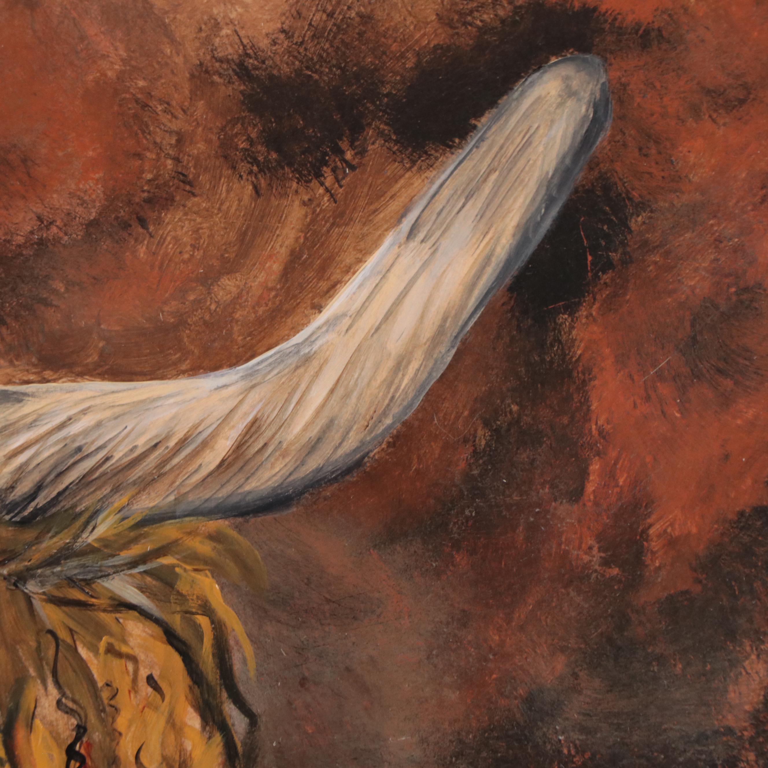 K. Eggleston Oil Painting of Highland Cow, 21st Century