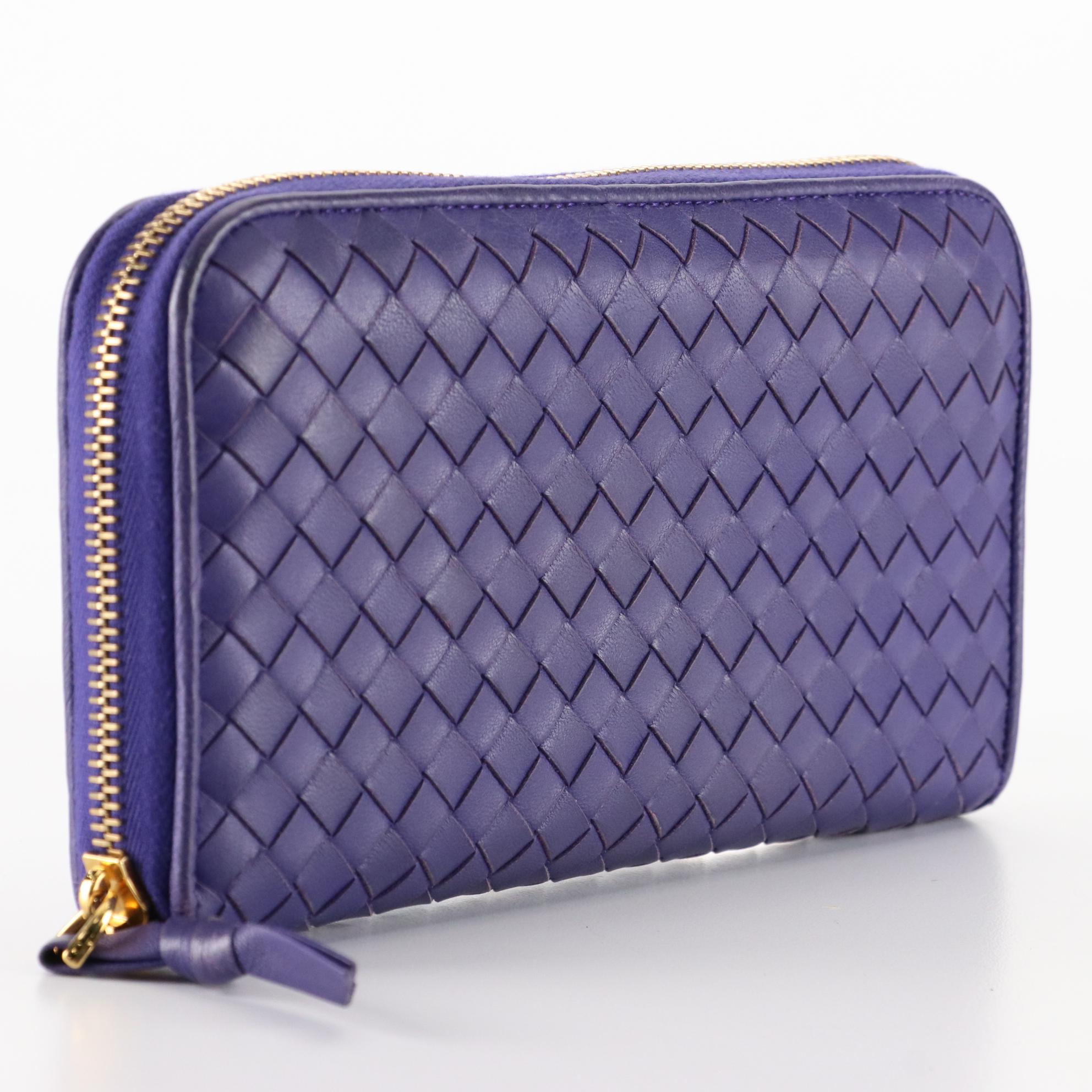 Bottega Veneta Zip-Around Wallet in Intrecciato Leather