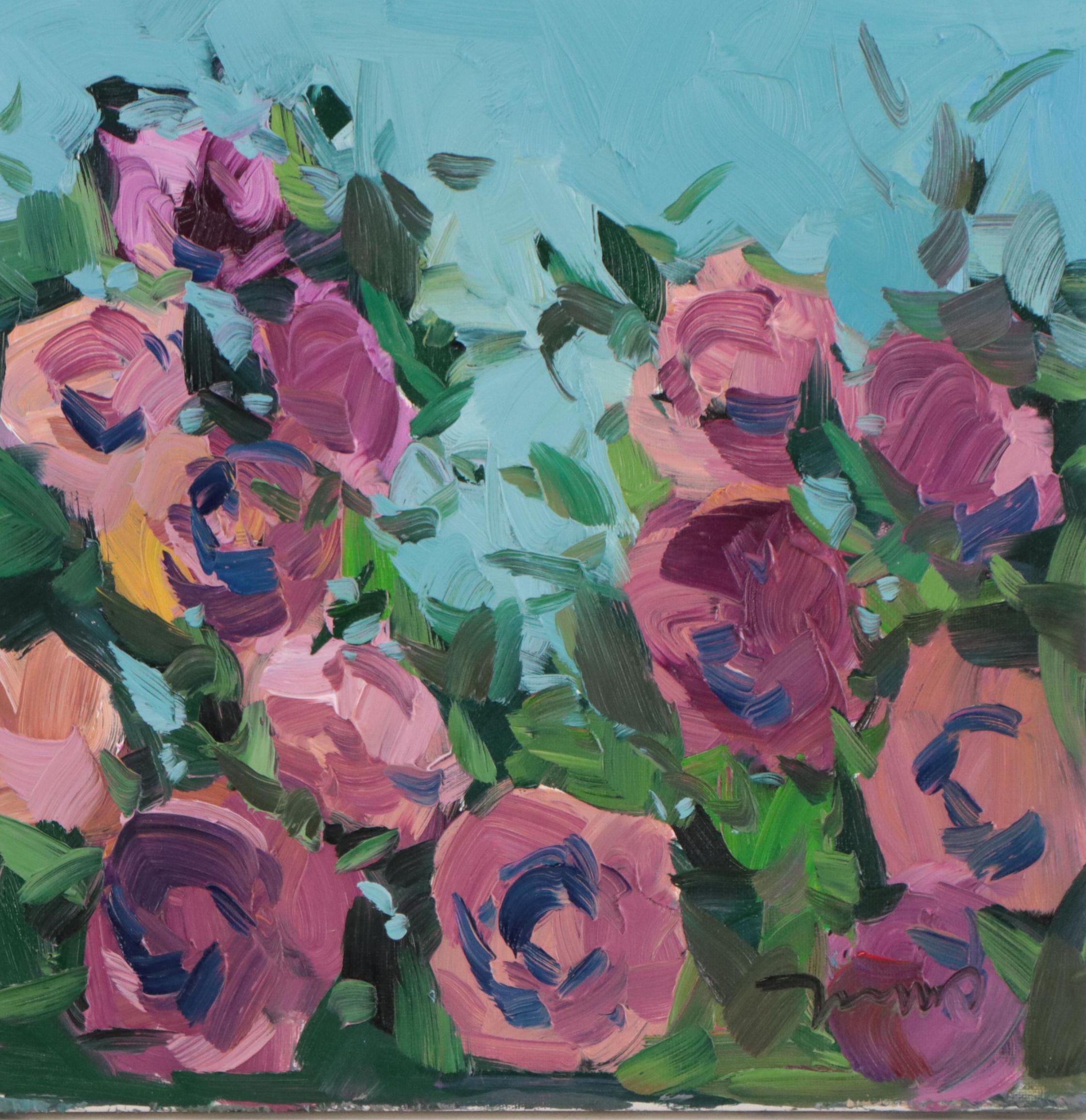 Jose Trujillo Oil Painting "The Rose Bush," 2022