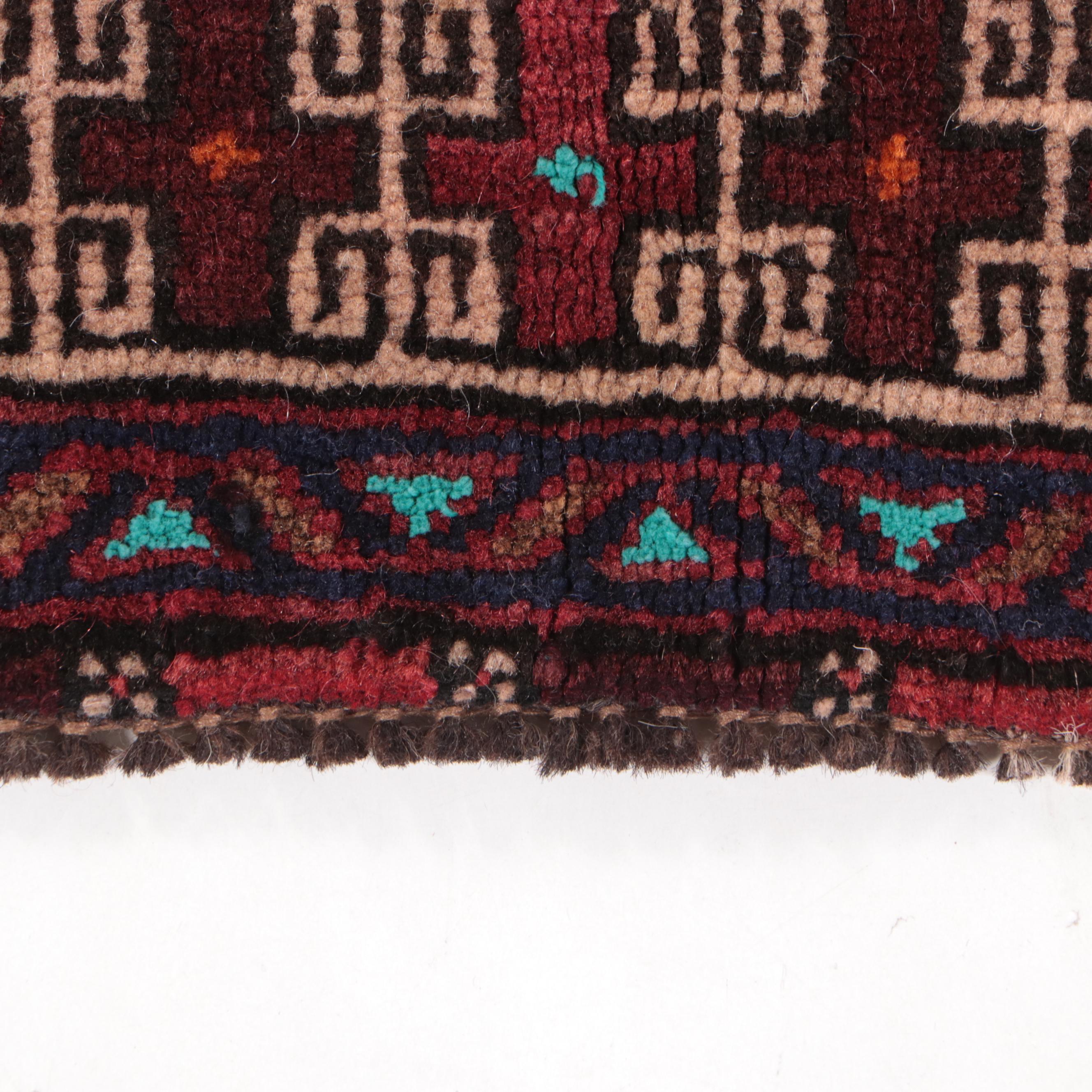 2' x 2'1 Hand-Knotted Afghan Baluch Accent Rug Floor Mat