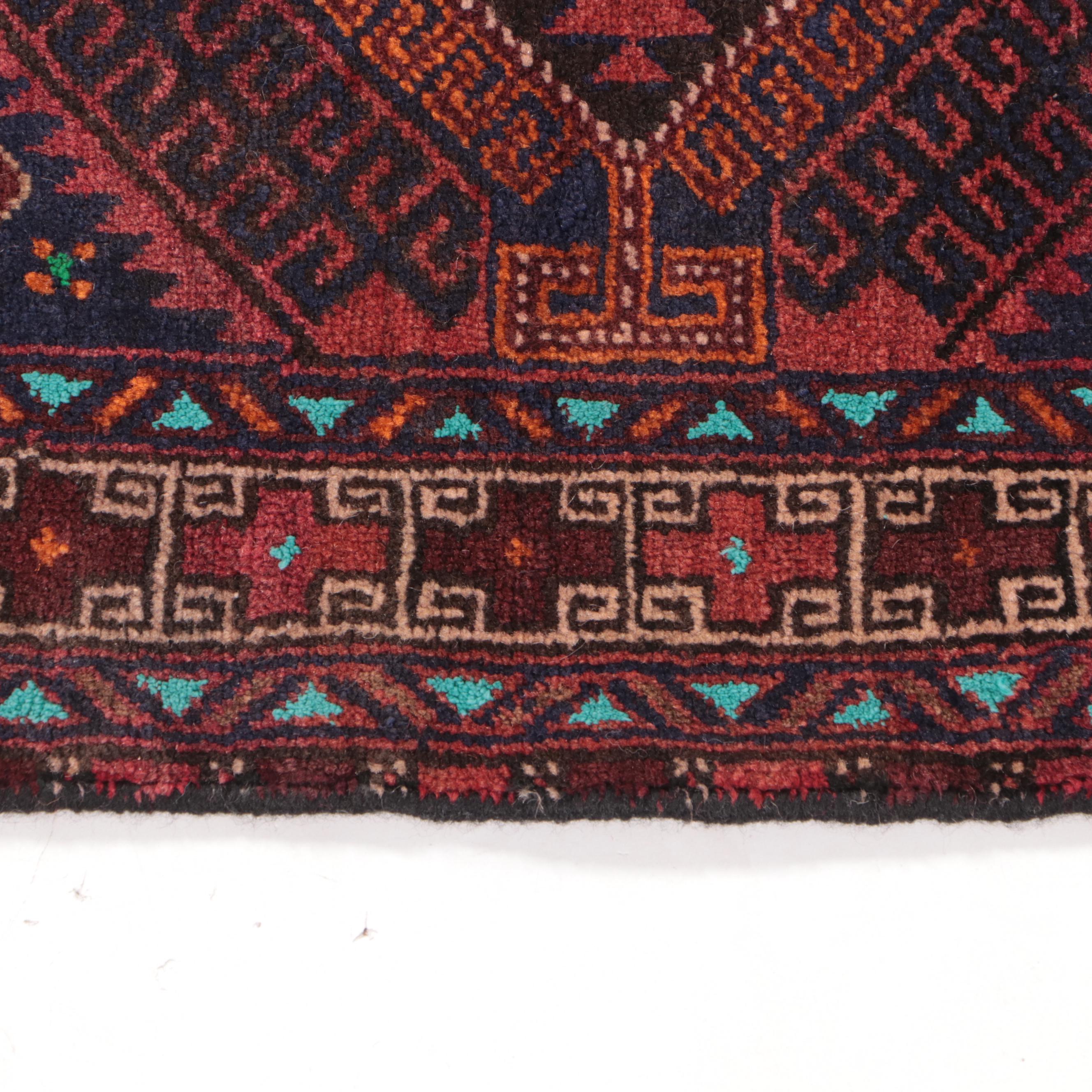 2' x 2'1 Hand-Knotted Afghan Baluch Accent Rug Floor Mat