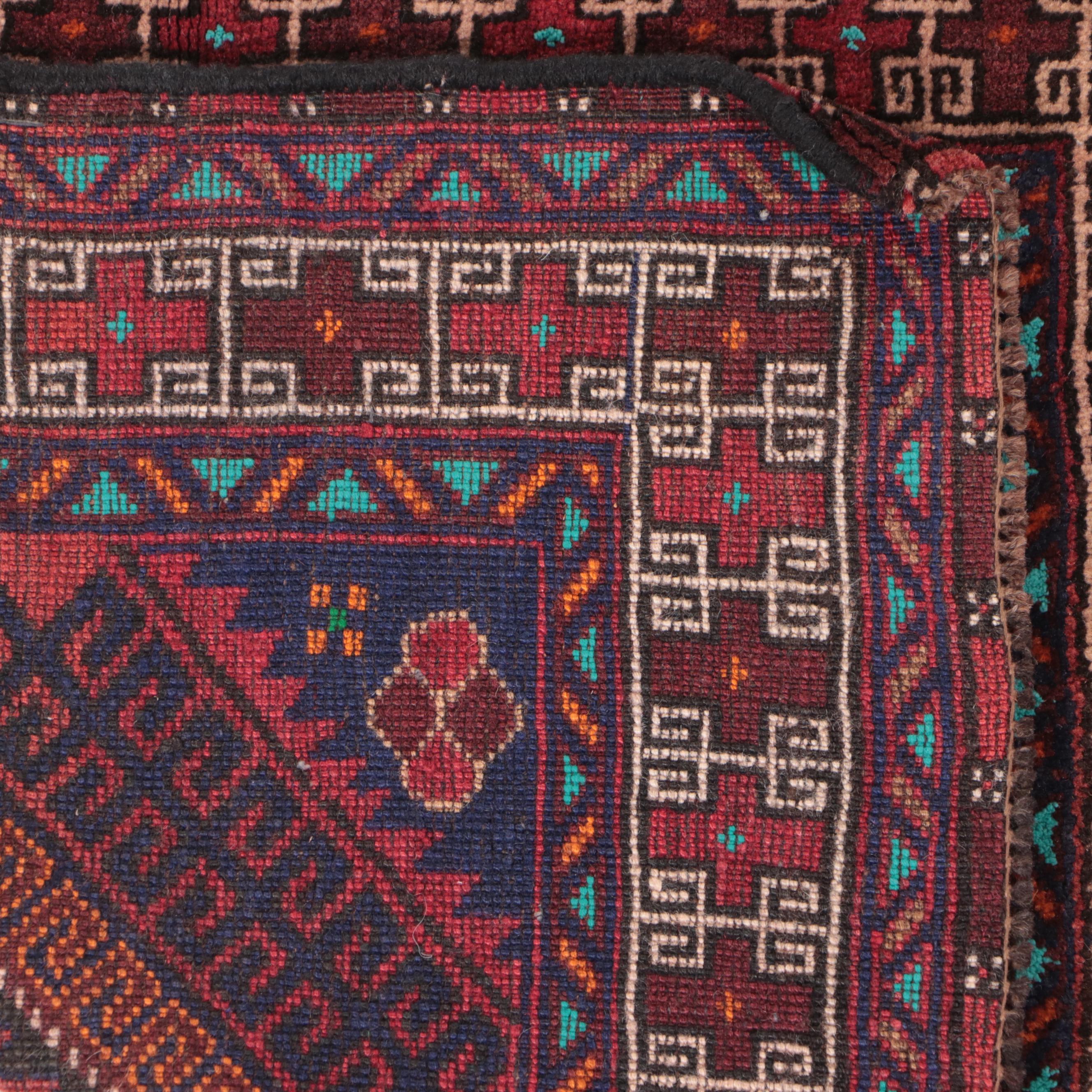 2' x 2'1 Hand-Knotted Afghan Baluch Accent Rug Floor Mat