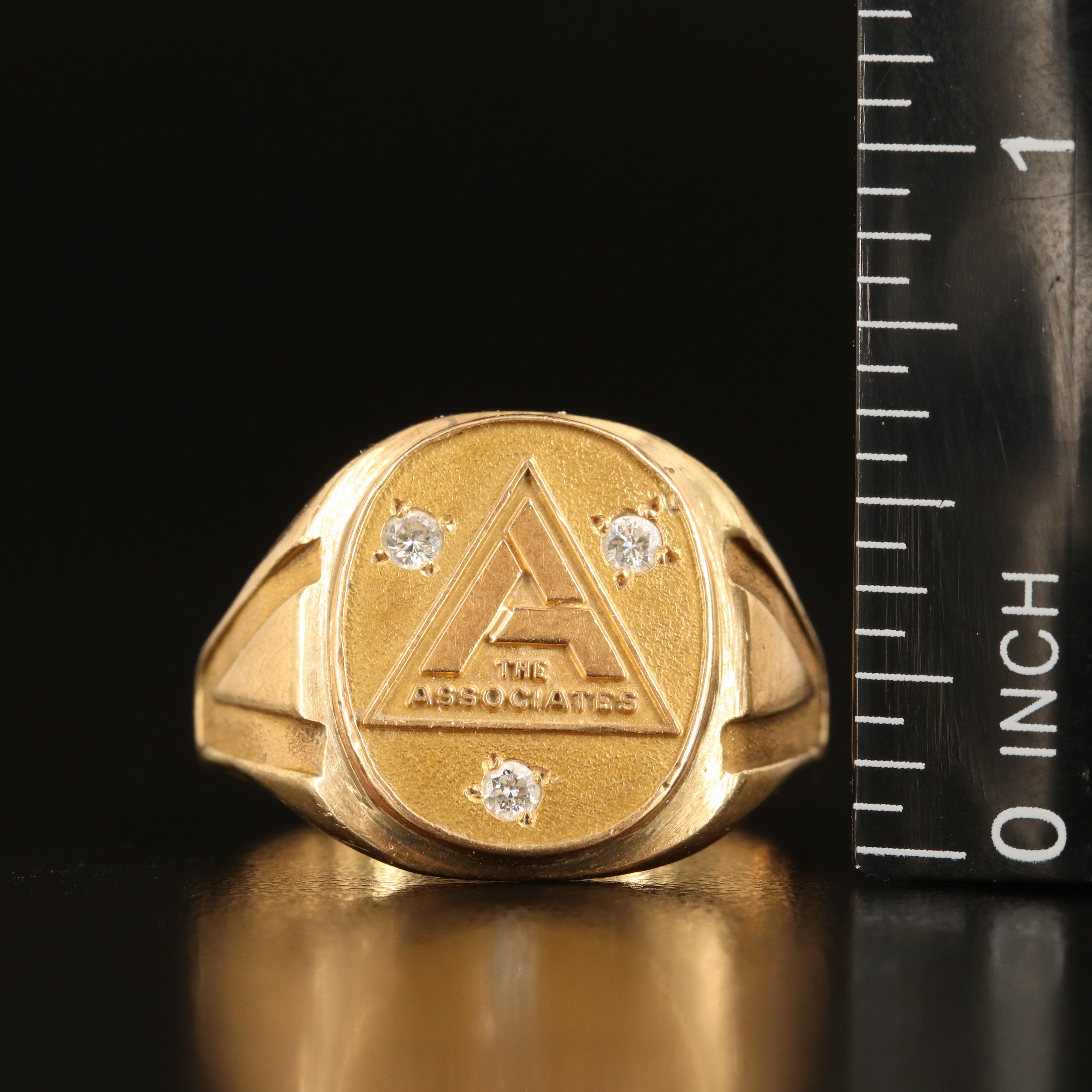 14K 0.12 CTW Diamond Signet Ring