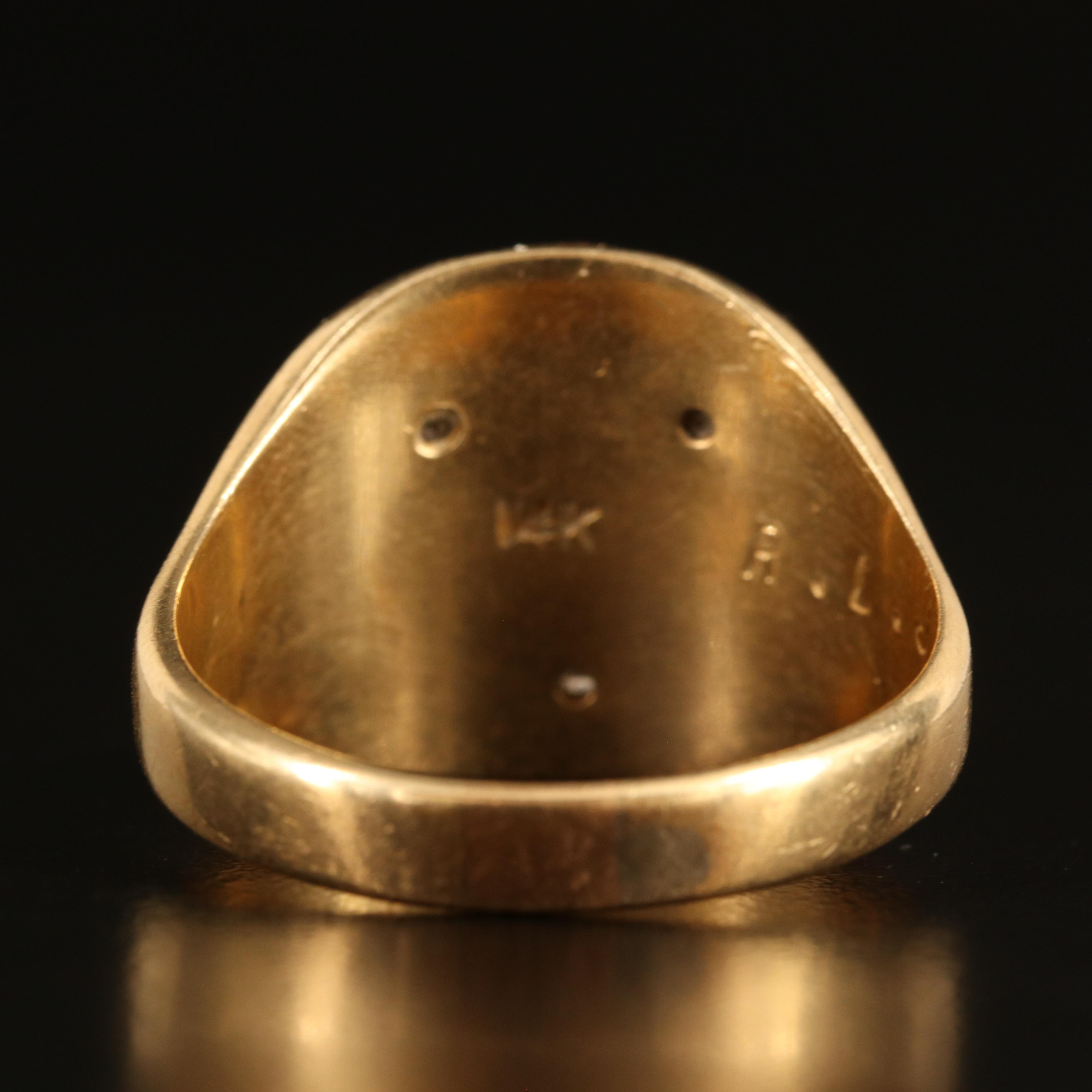 14K 0.12 CTW Diamond Signet Ring