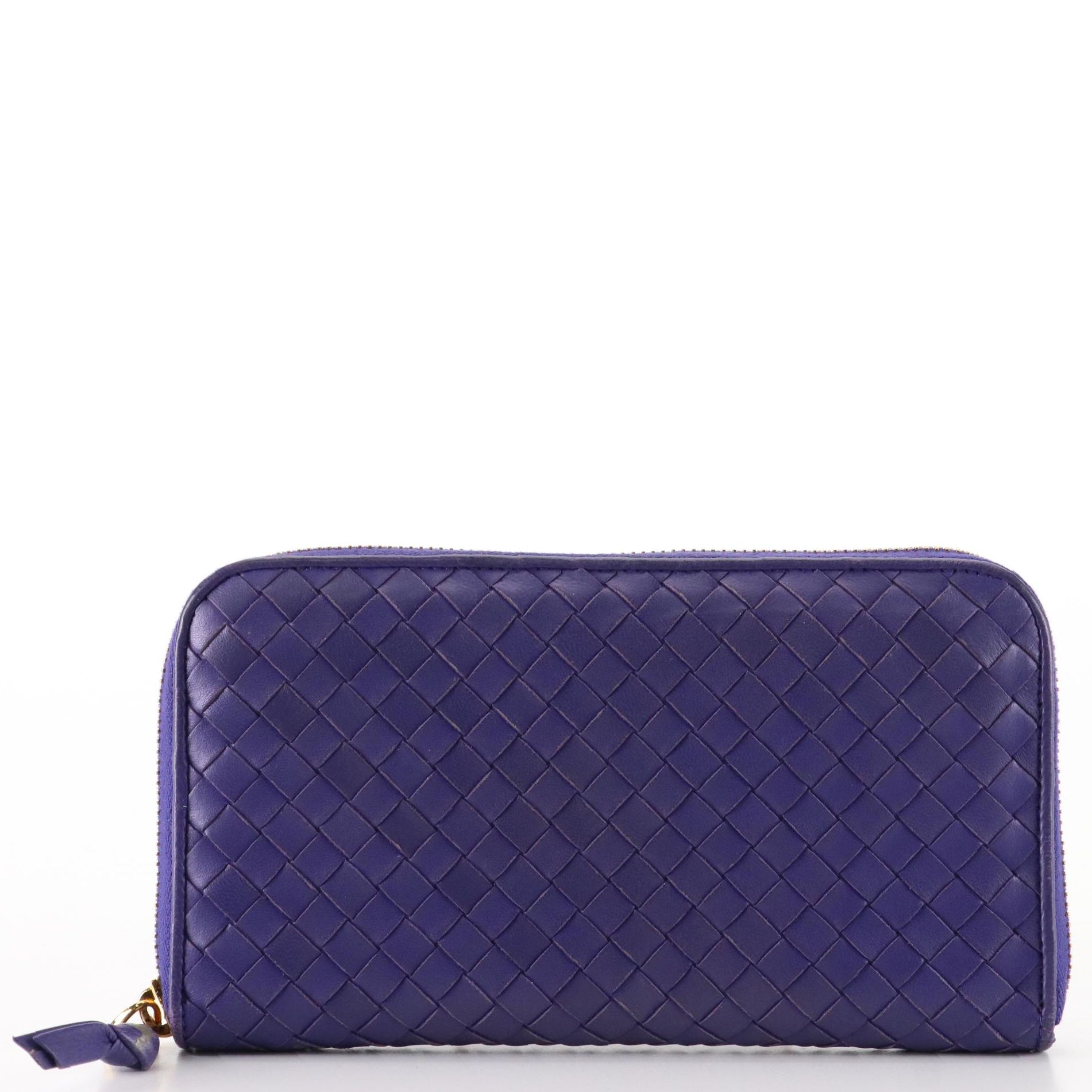 Bottega Veneta Zip-Around Wallet in Intrecciato Leather