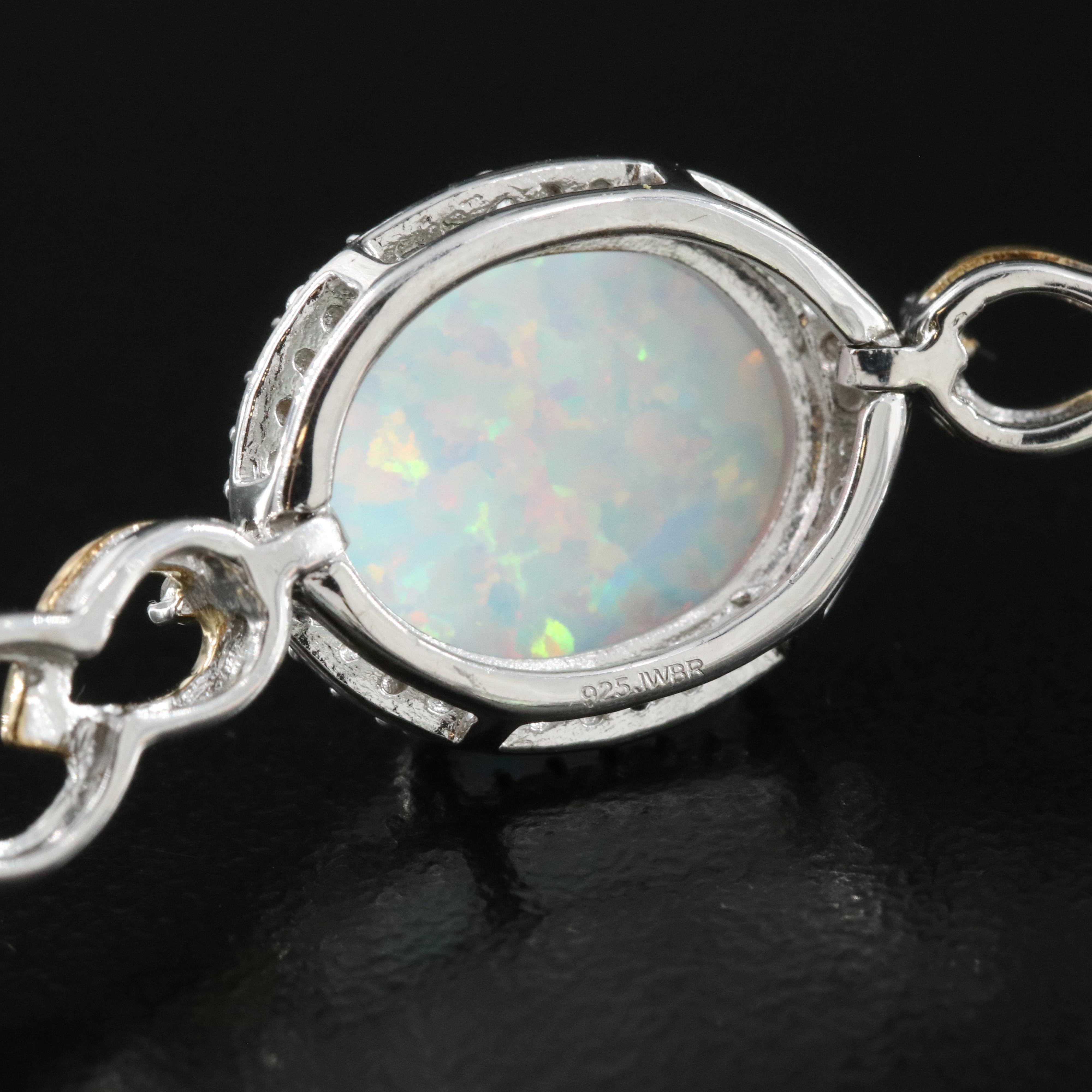 Sterling Opal and Sapphire Bracelet