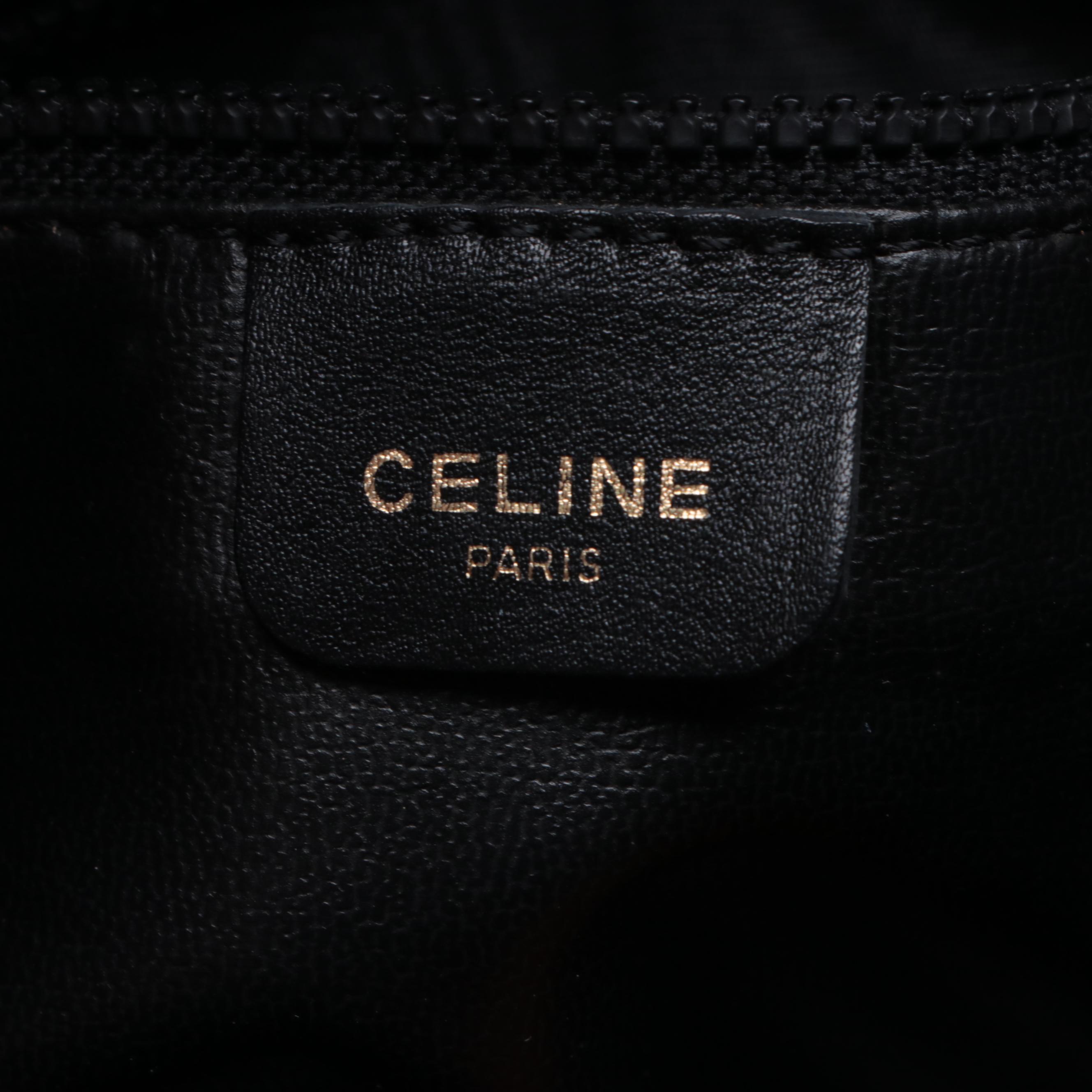 Celine Crossbody Bag in Black and Tan Leather