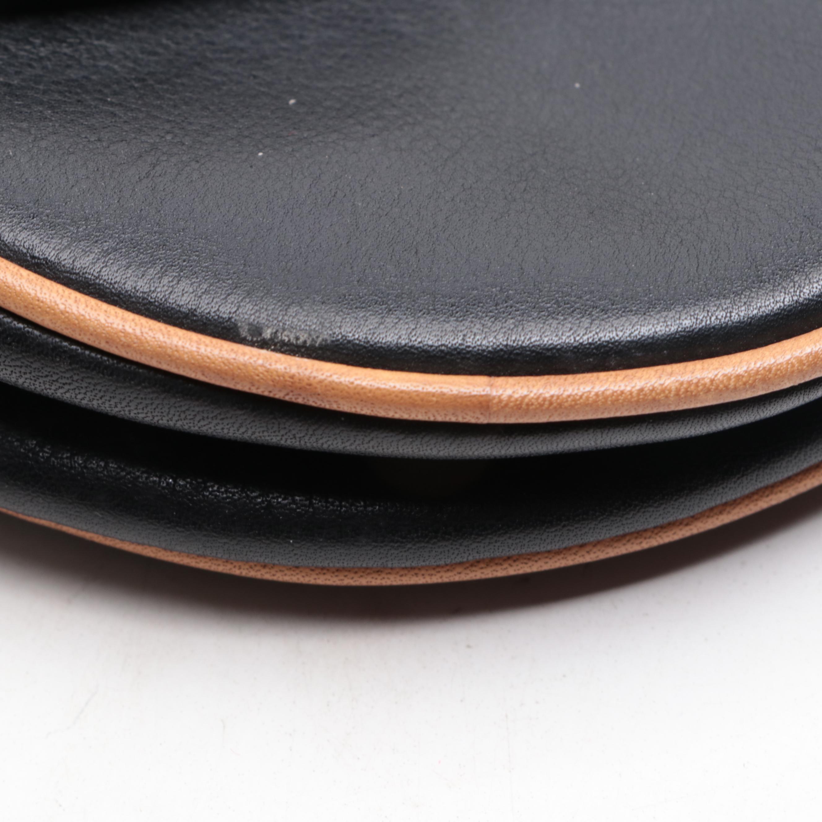 Celine Crossbody Bag in Black and Tan Leather