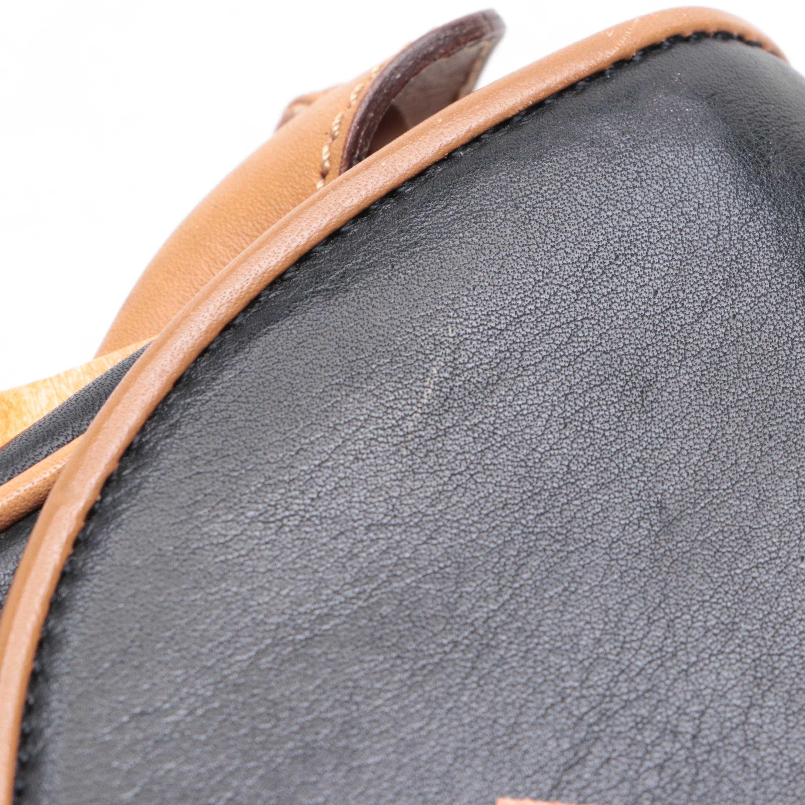 Celine Crossbody Bag in Black and Tan Leather