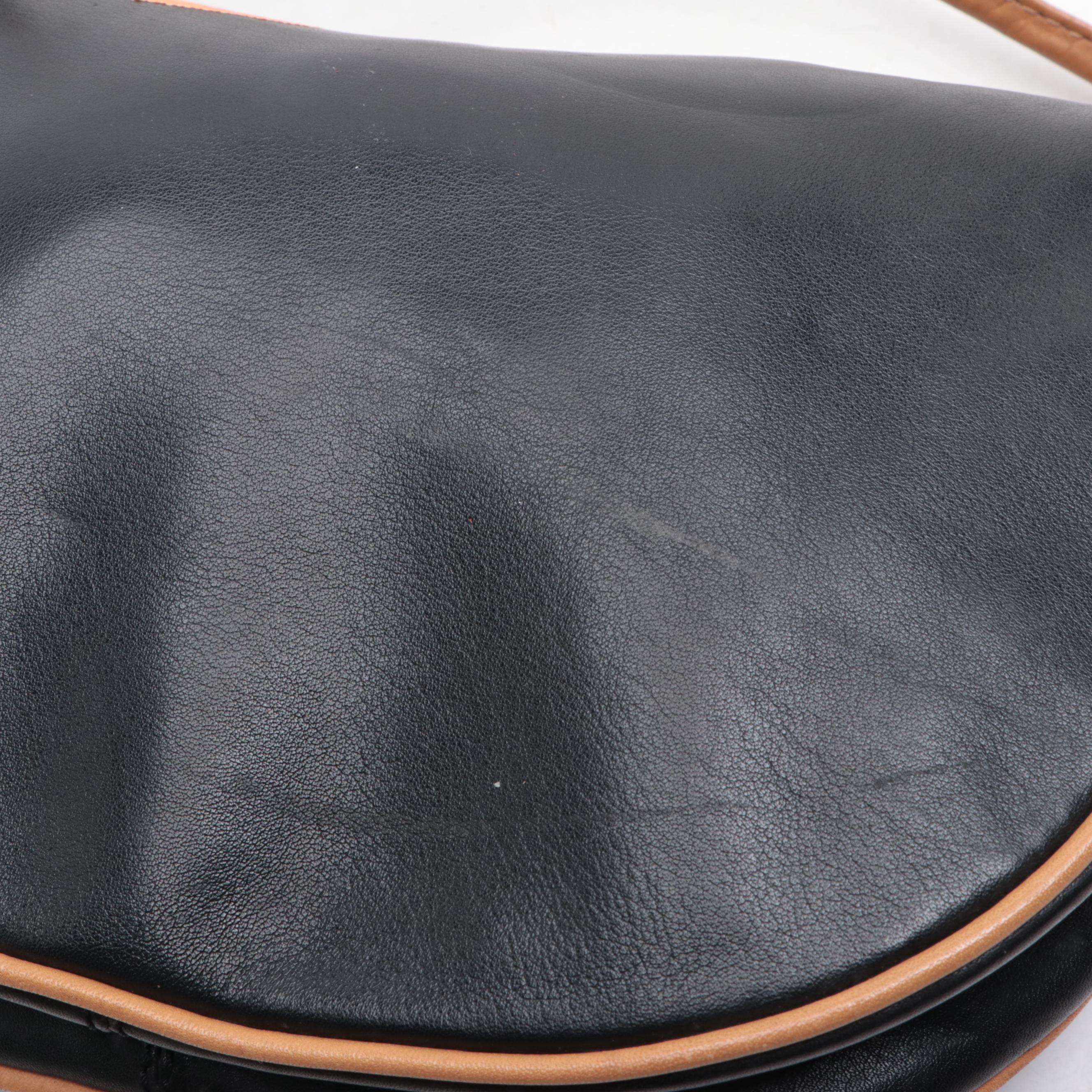 Celine Crossbody Bag in Black and Tan Leather