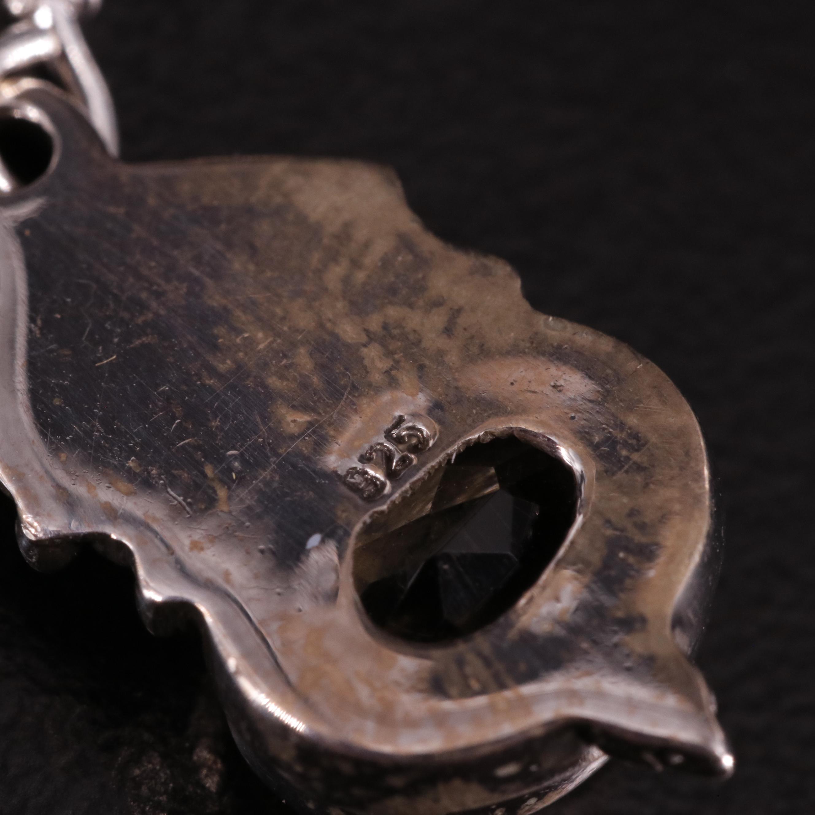 Sterling Citrine Scrolled Drop Earrings