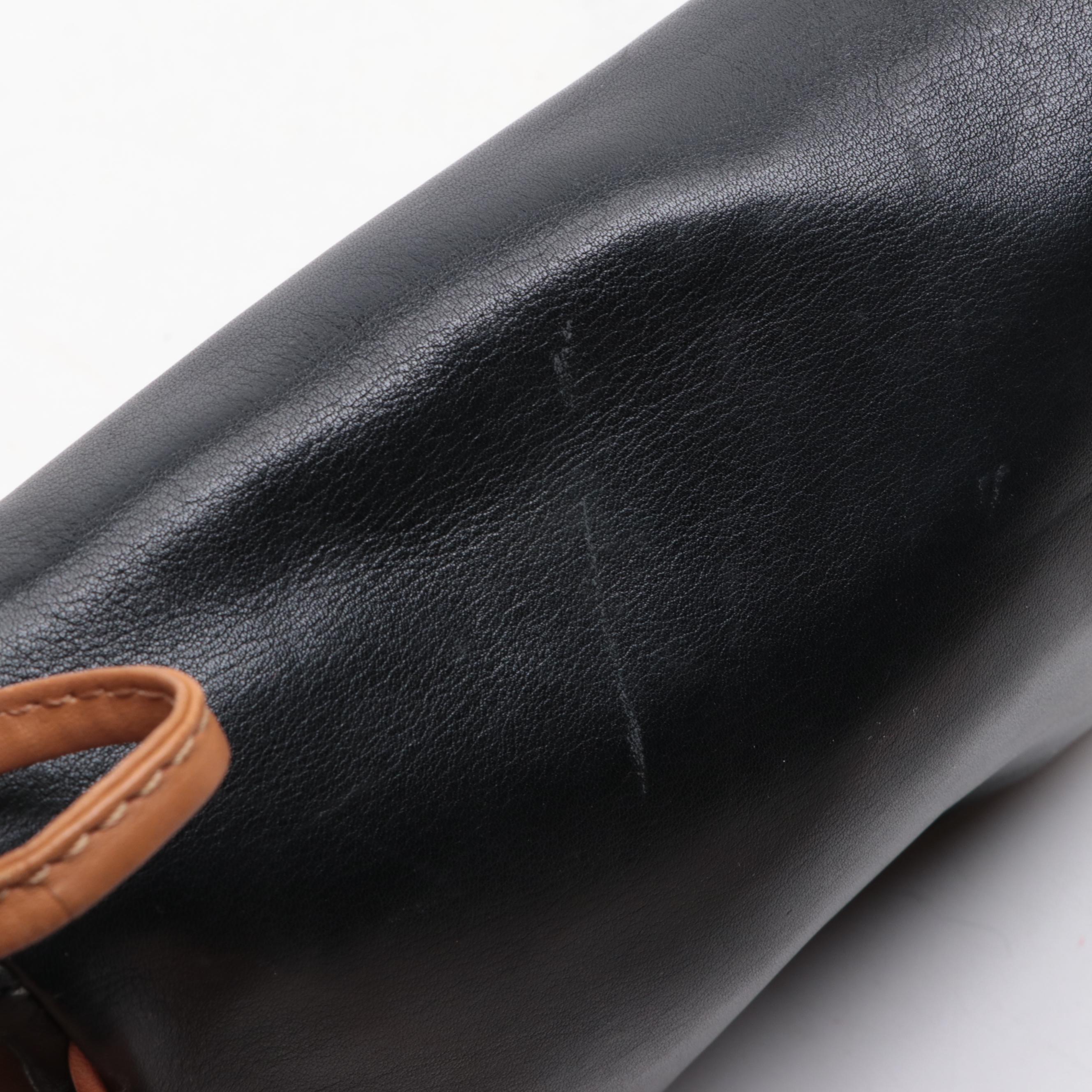 Celine Crossbody Bag in Black and Tan Leather