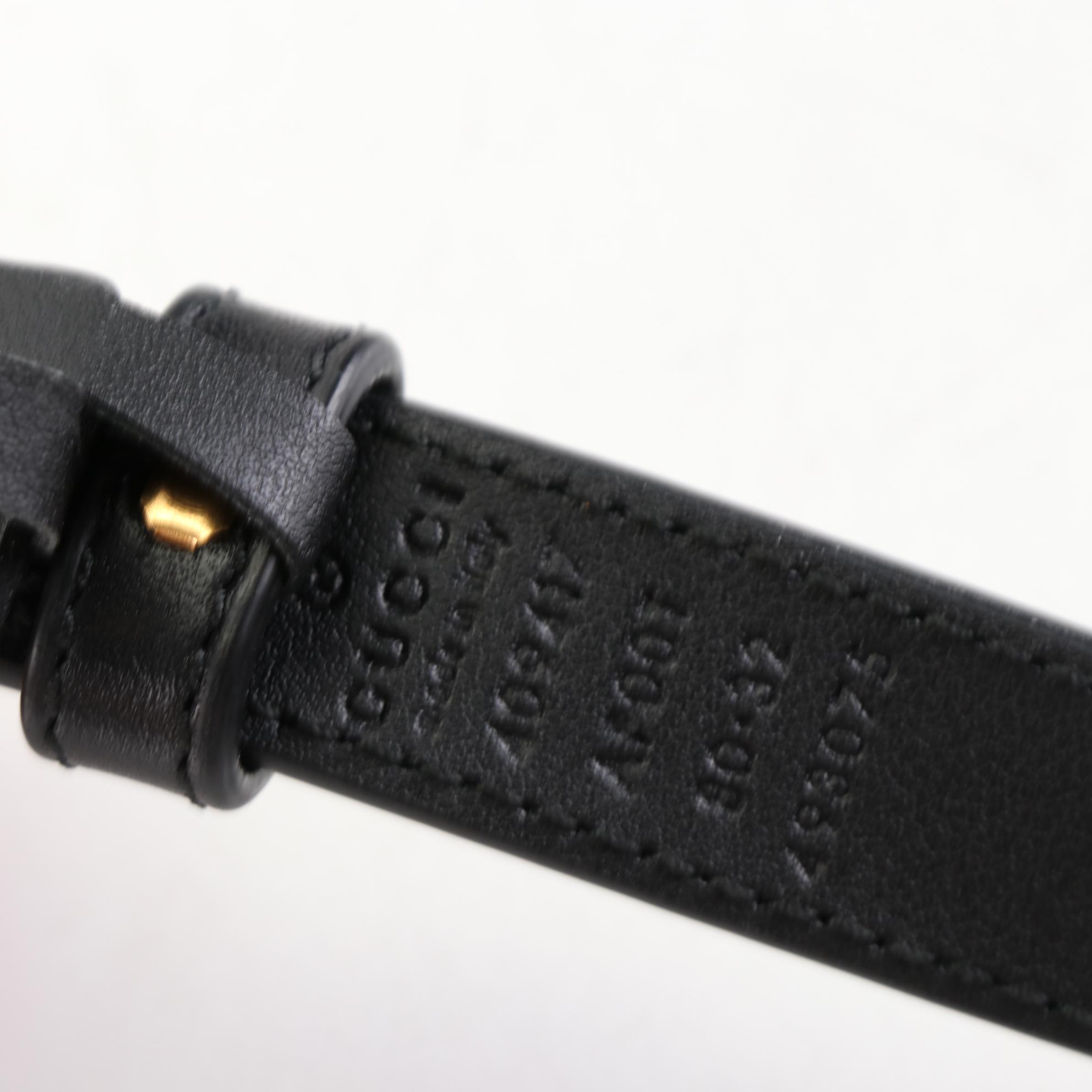 Gucci Slim Belt in Black Leather with GG Buckle