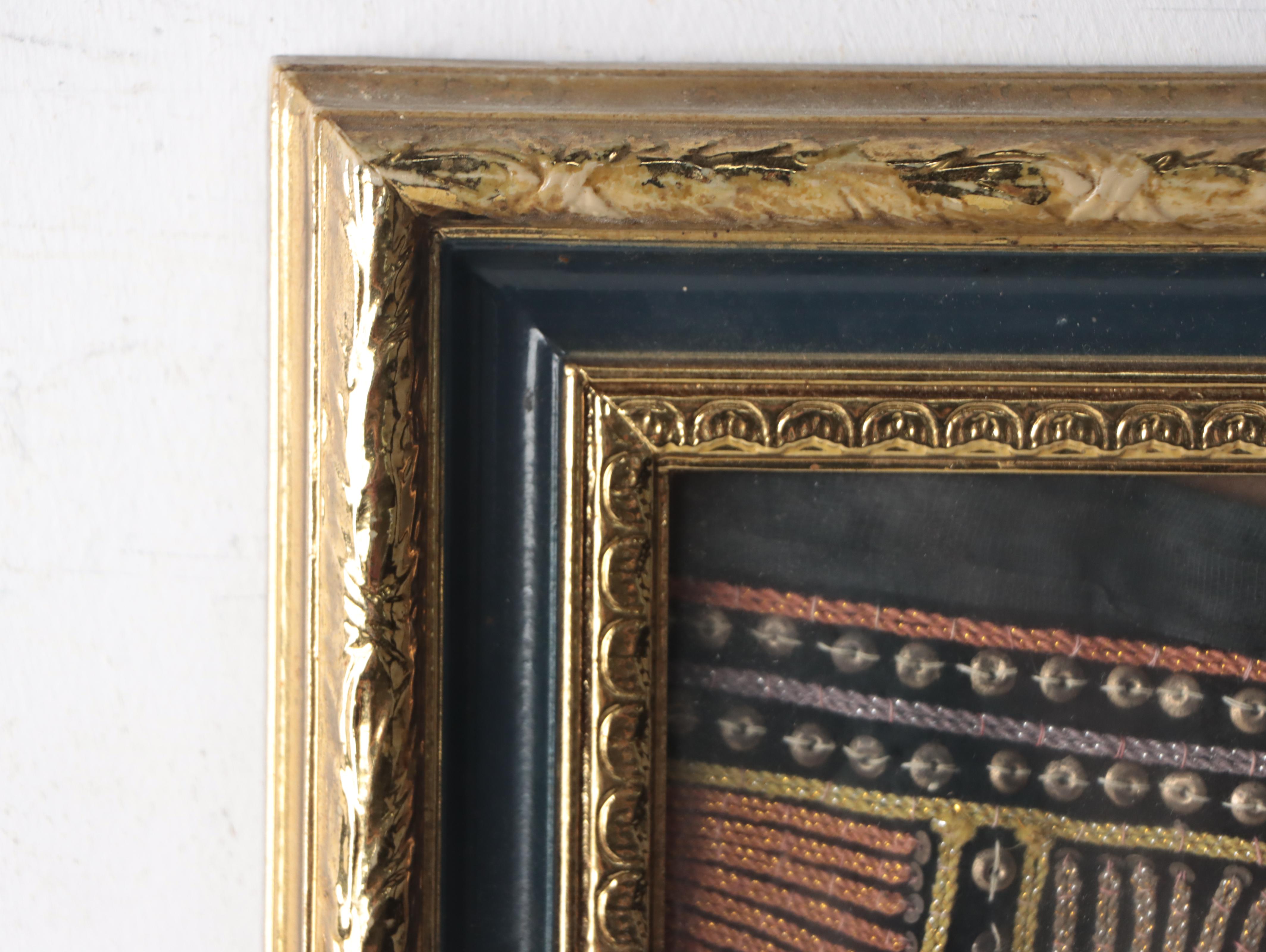 Burmese Kalaga Appliqué Tapestry in Frame