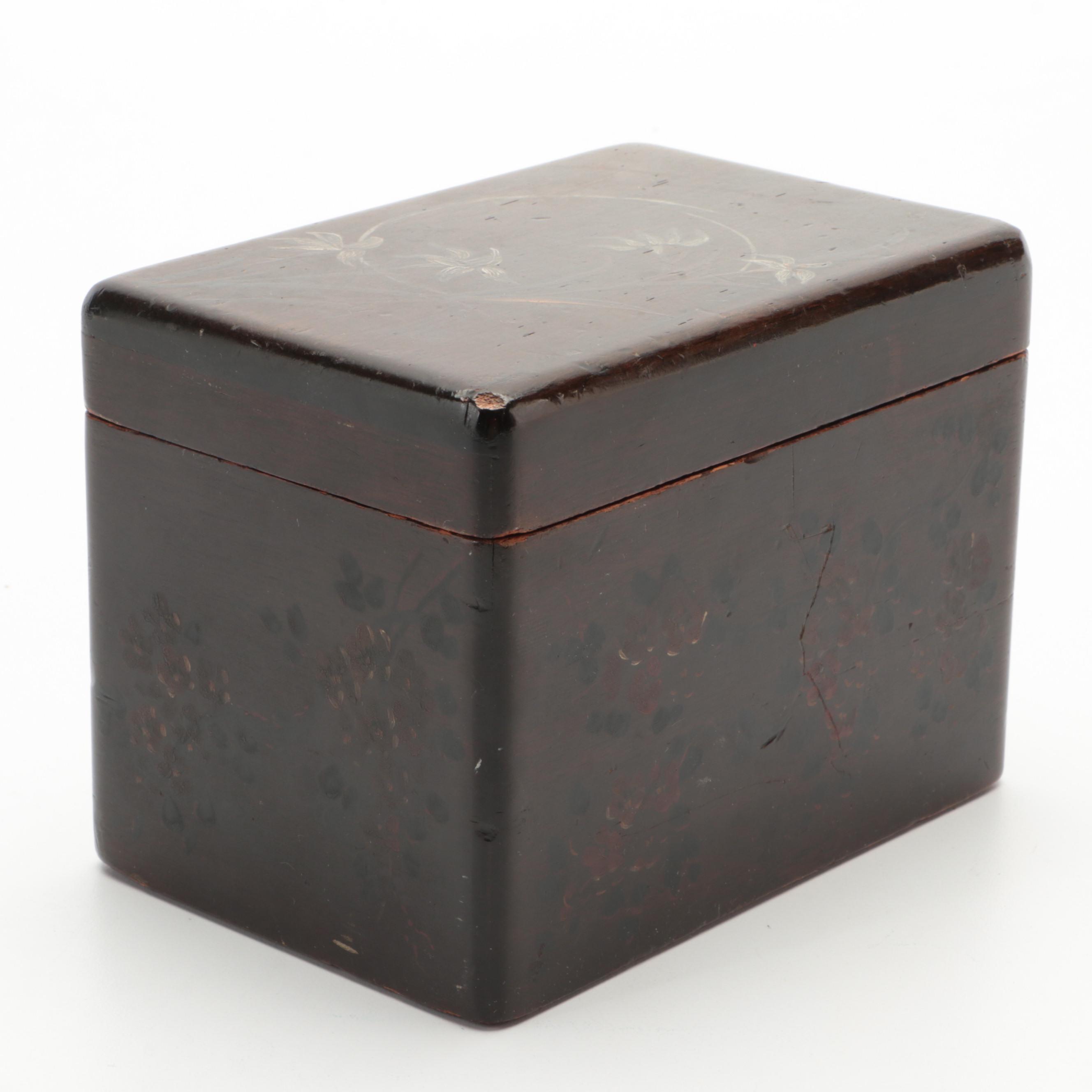 Paint Decorated Wood Cigarette Dispenser