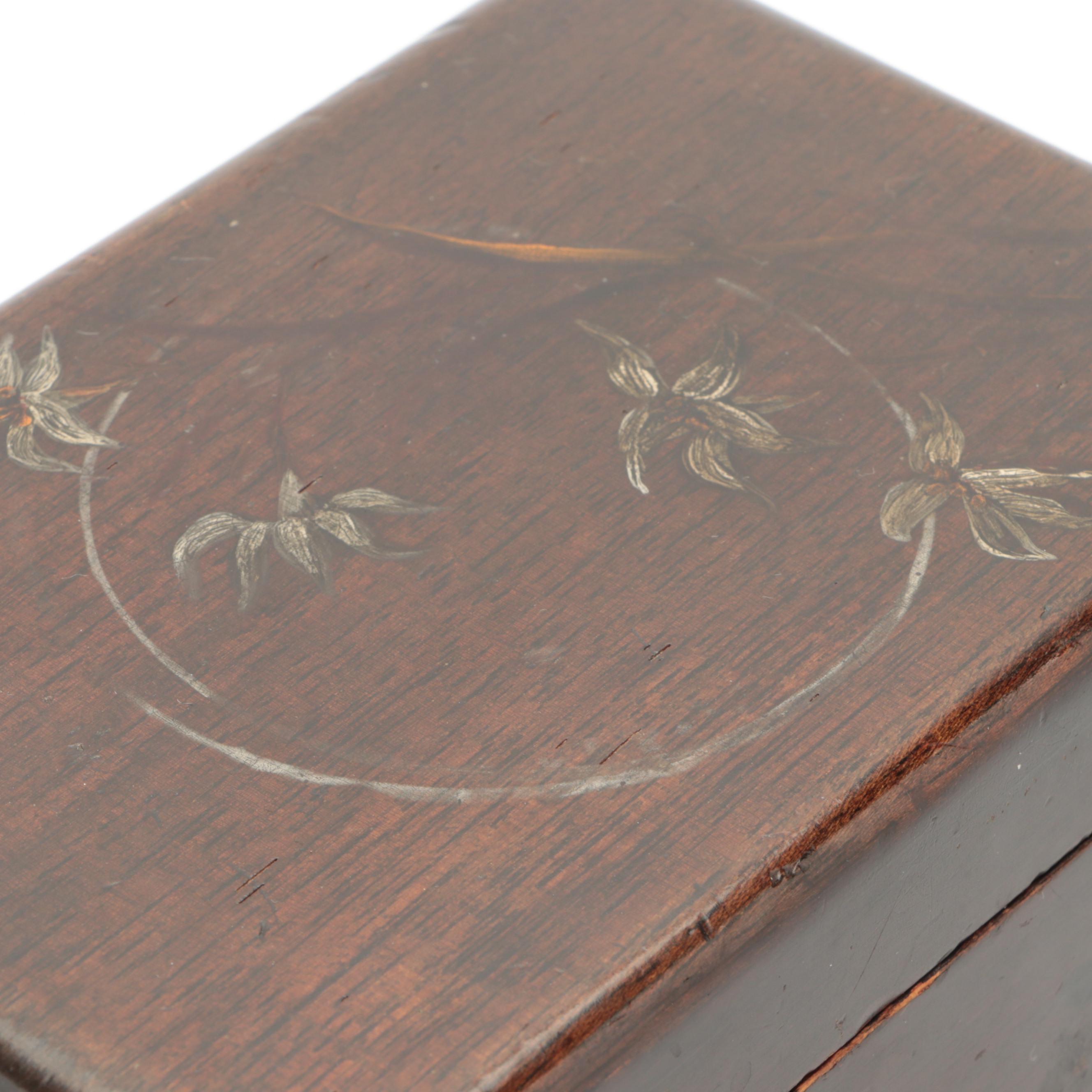 Paint Decorated Wood Cigarette Dispenser