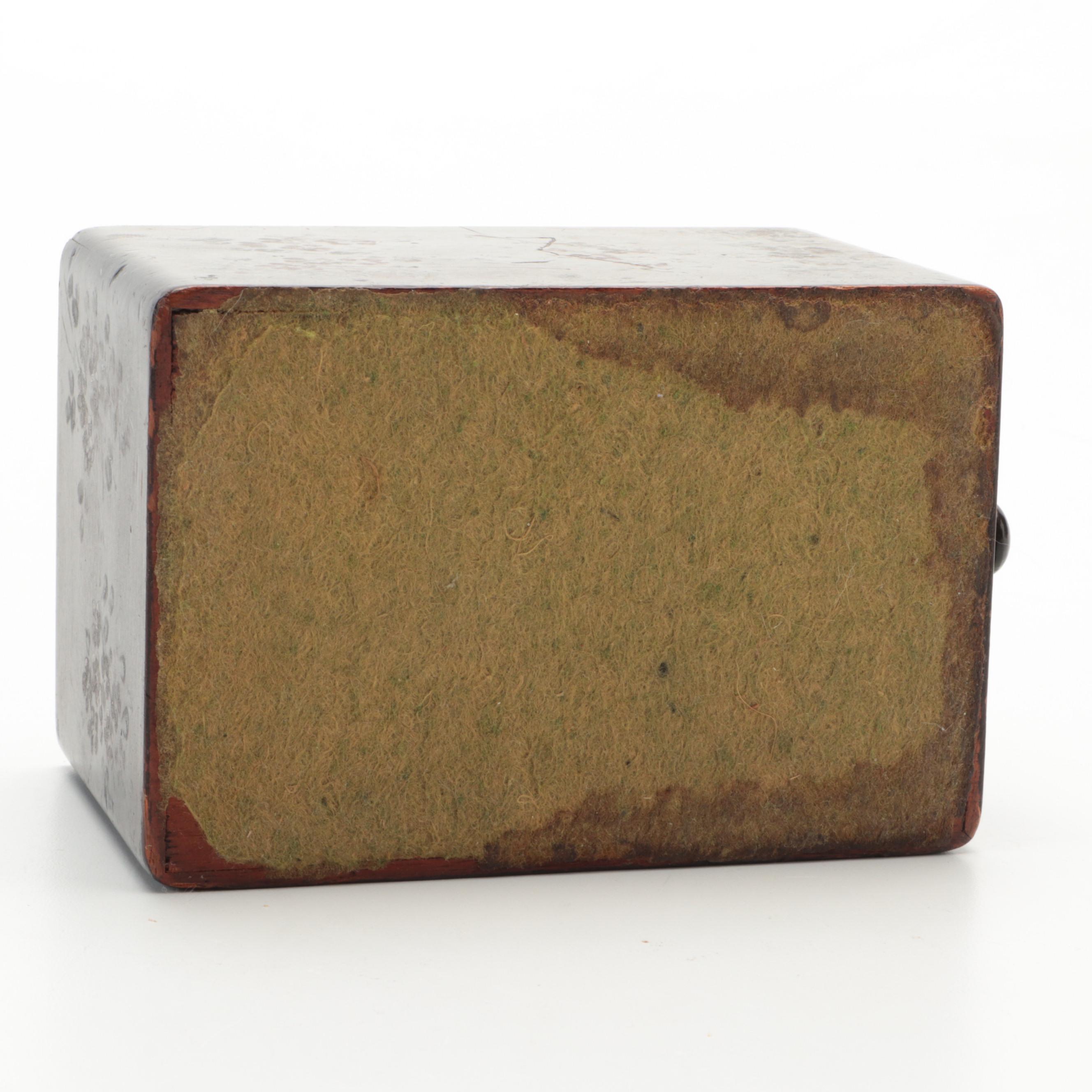 Paint Decorated Wood Cigarette Dispenser