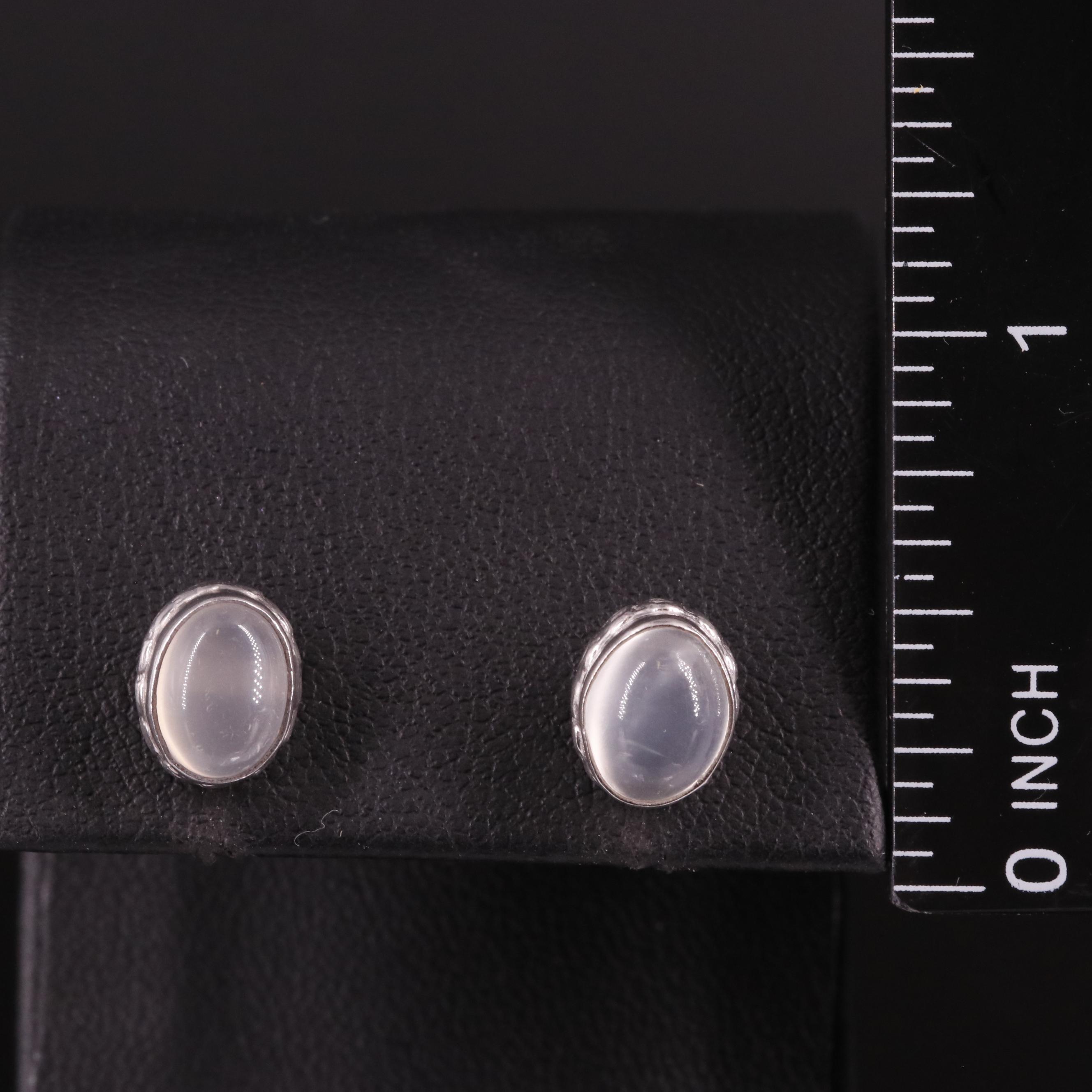 Sterling Moonstone Stud Earrings