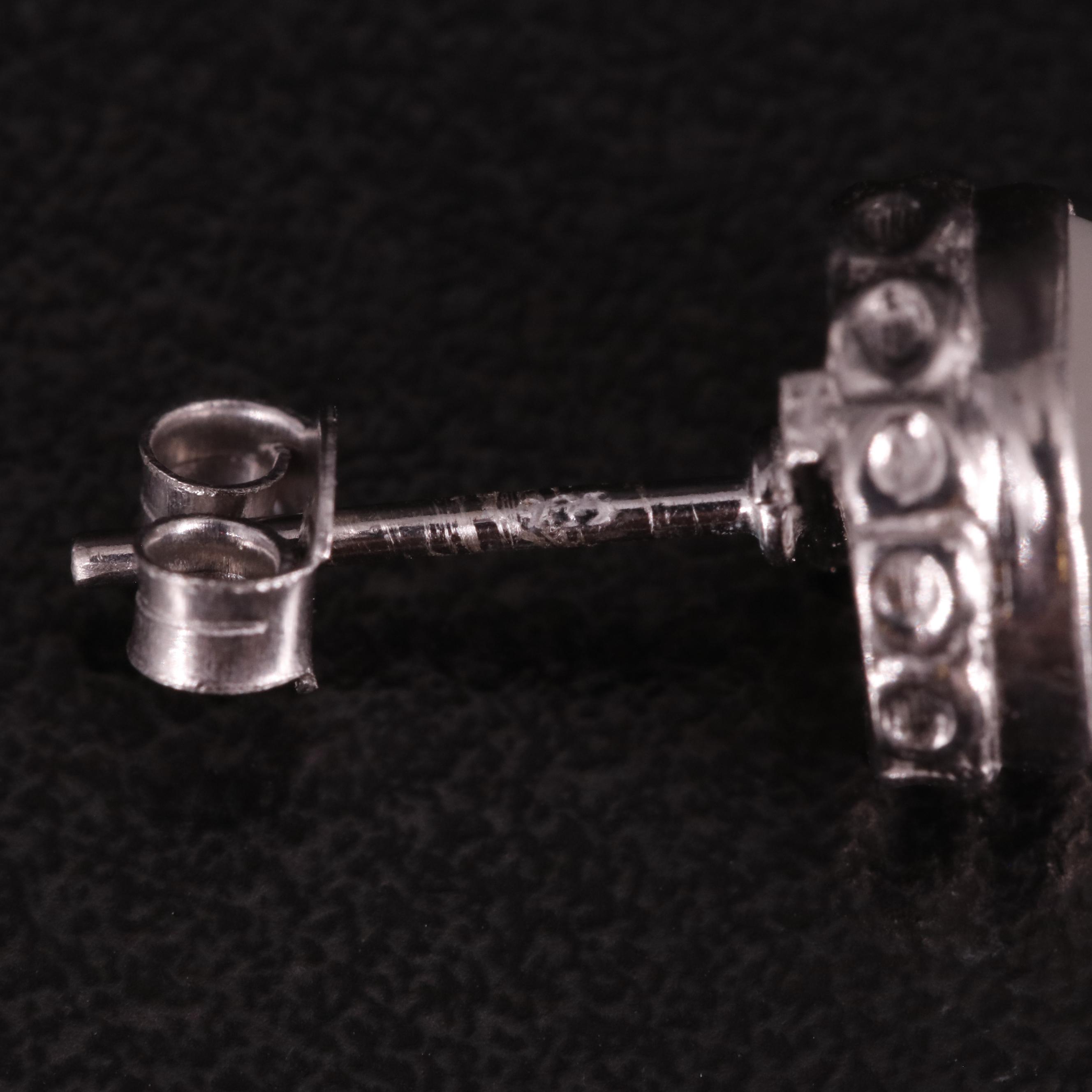 Sterling Moonstone Stud Earrings