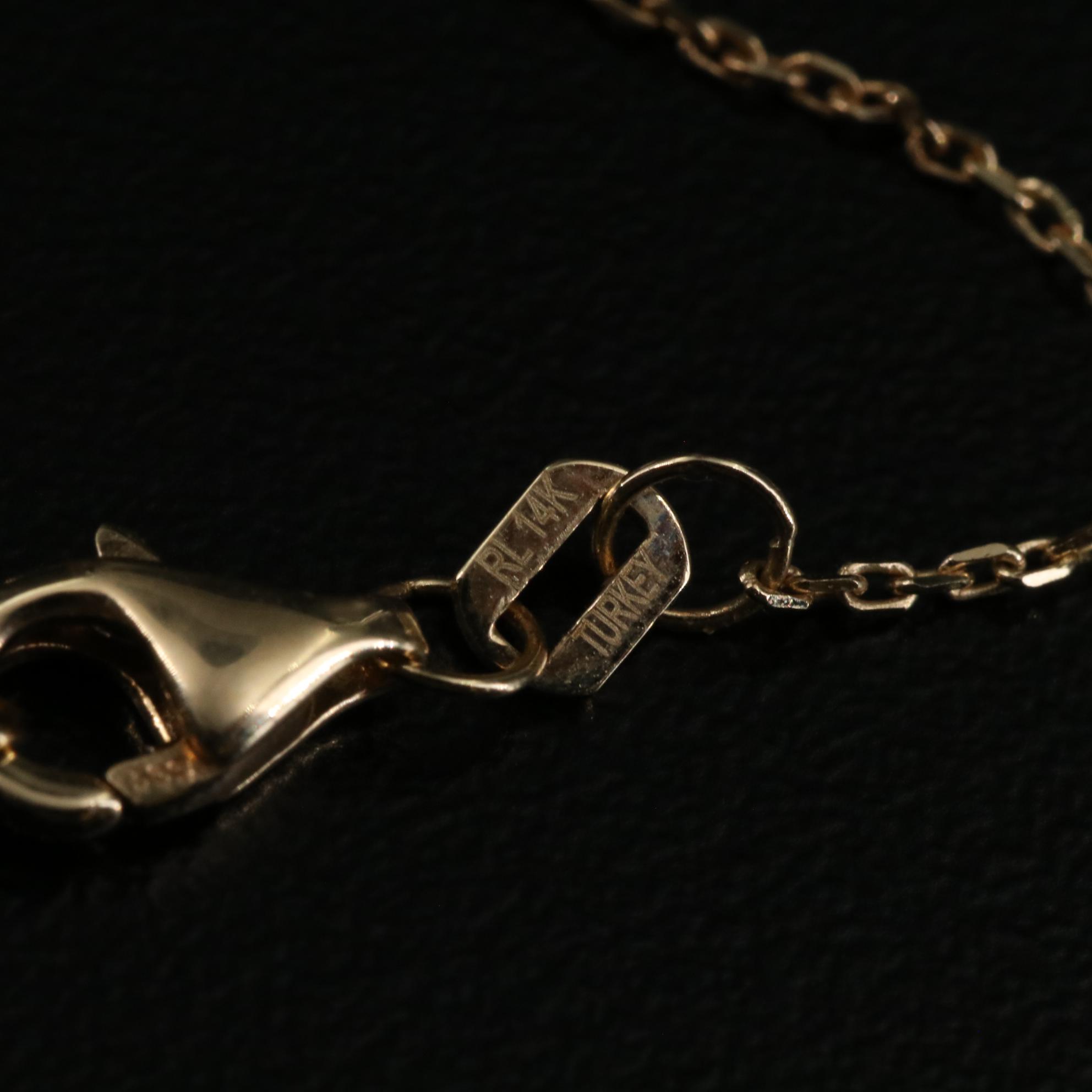 14K Stationary Twisted Round Balls Necklace