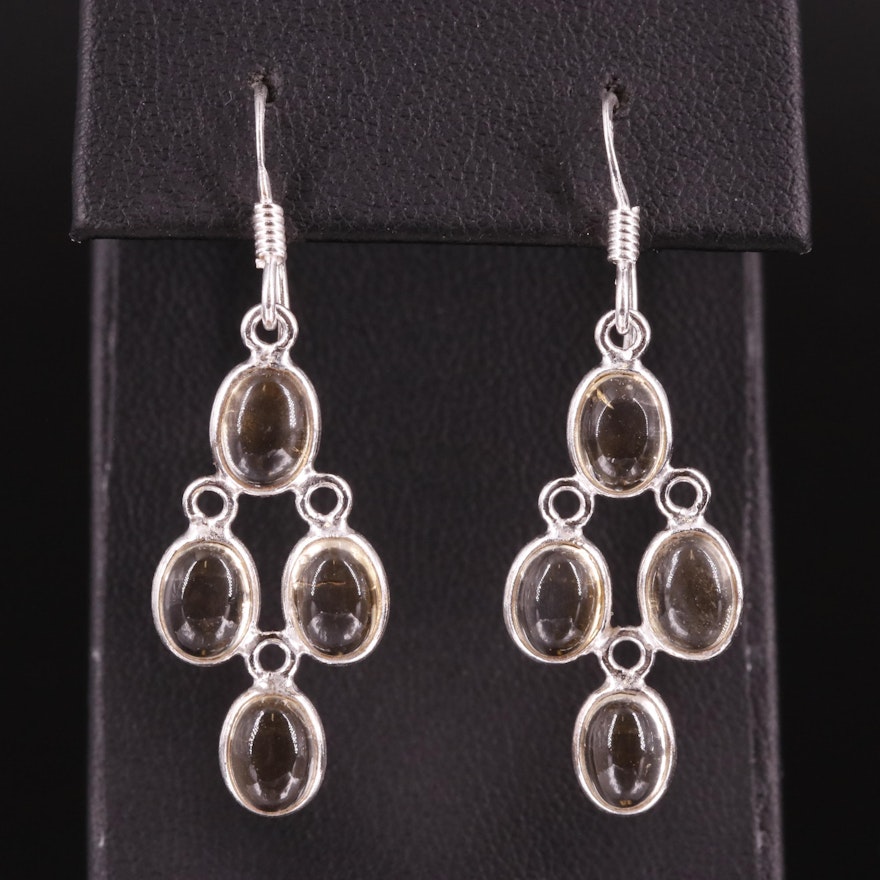 Sterling Citrine Drop Earrings