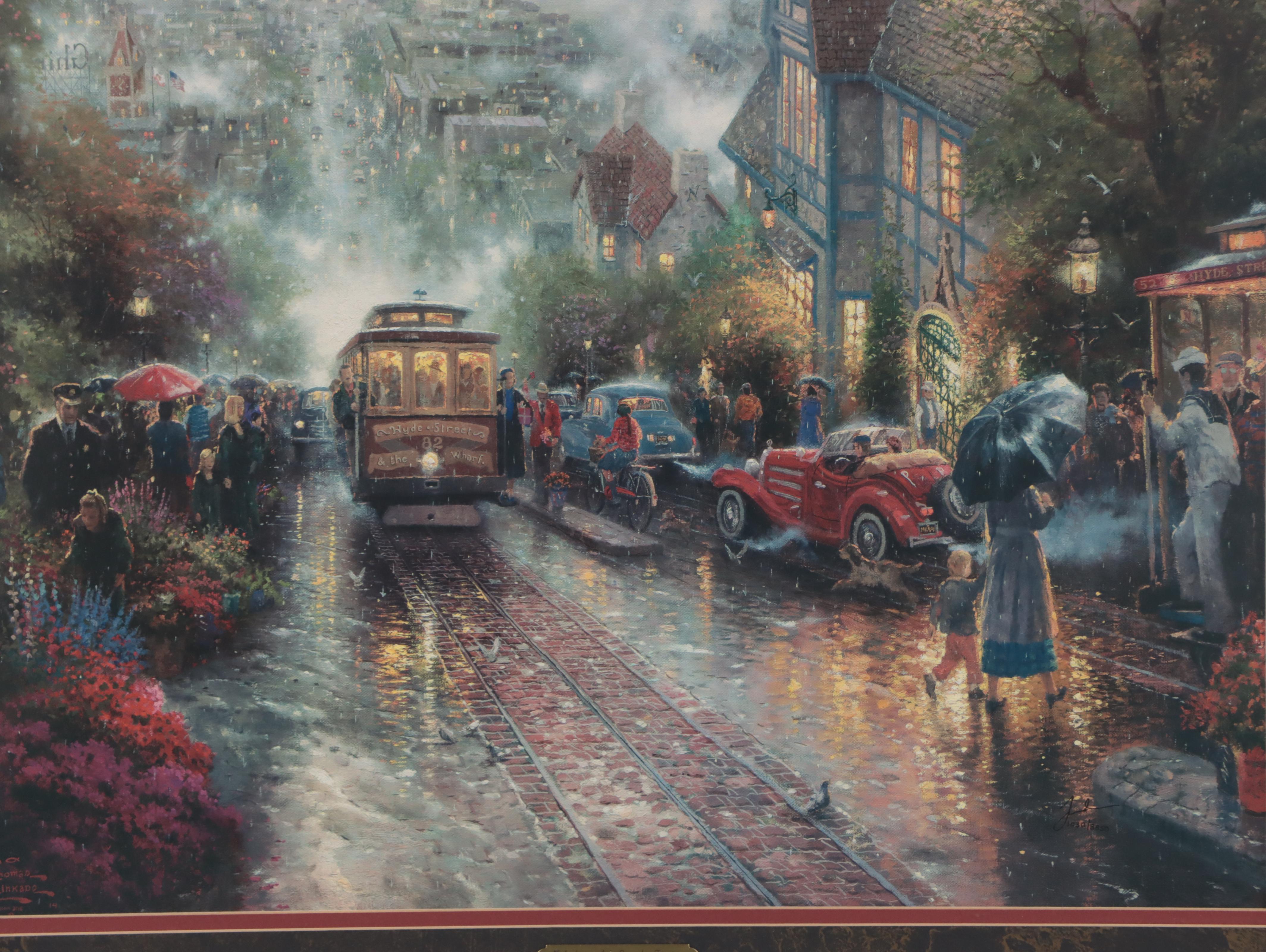 Thomas Kinkade Offset Lithograph "Hyde Street and the Bay, San Francisco"