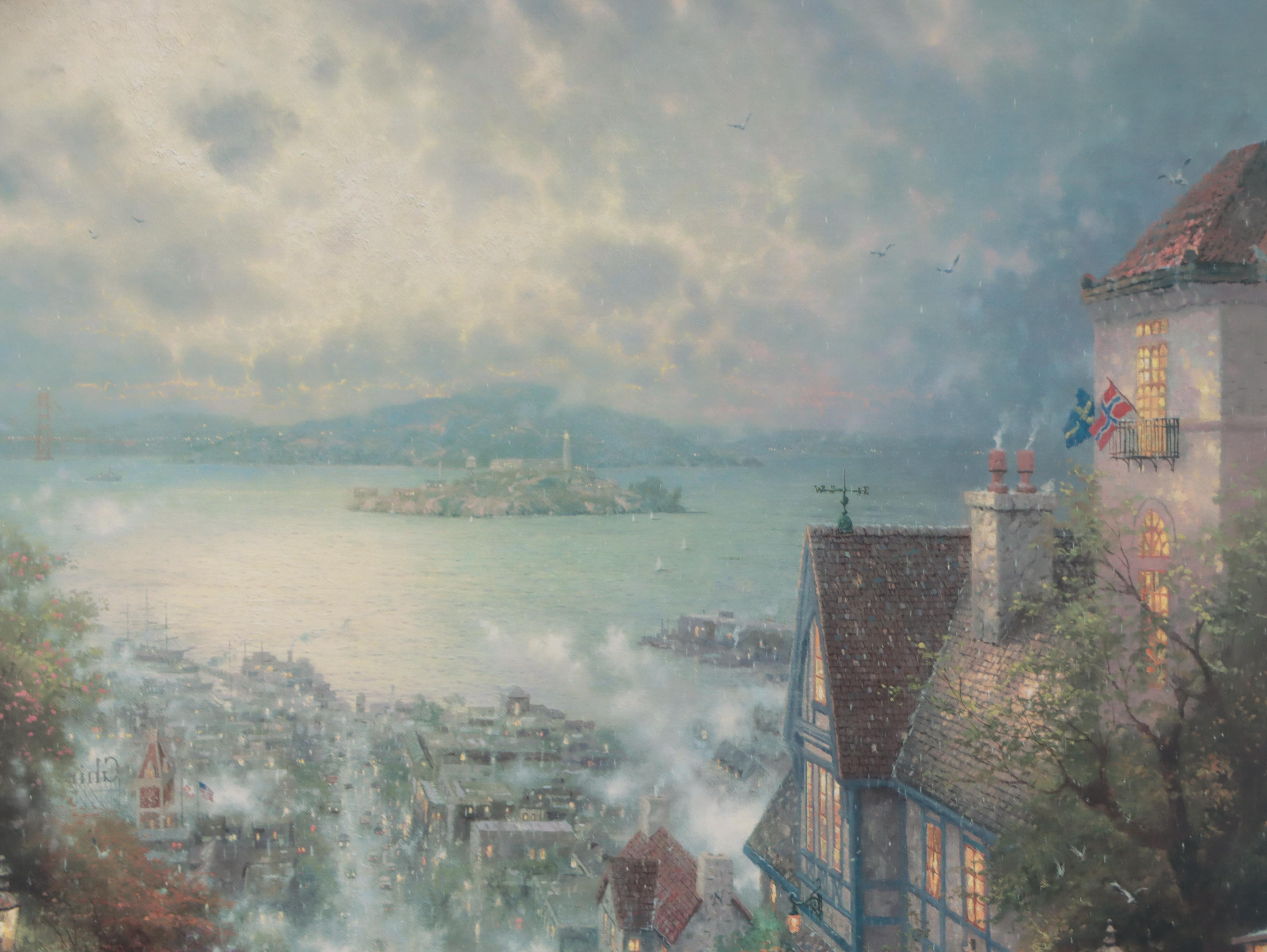 Thomas Kinkade Offset Lithograph "Hyde Street and the Bay, San Francisco"
