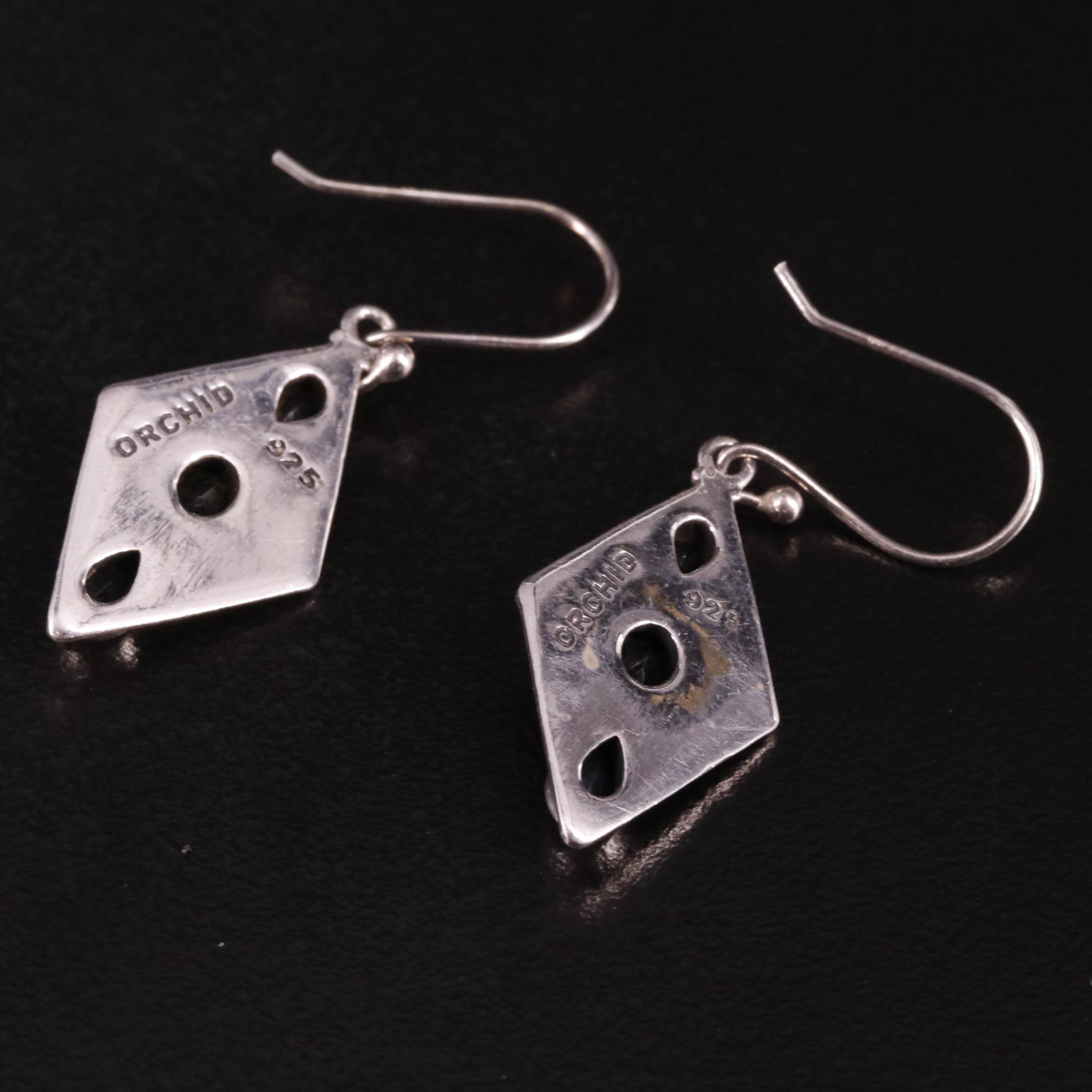 Sterling Sapphire Drop Earrings