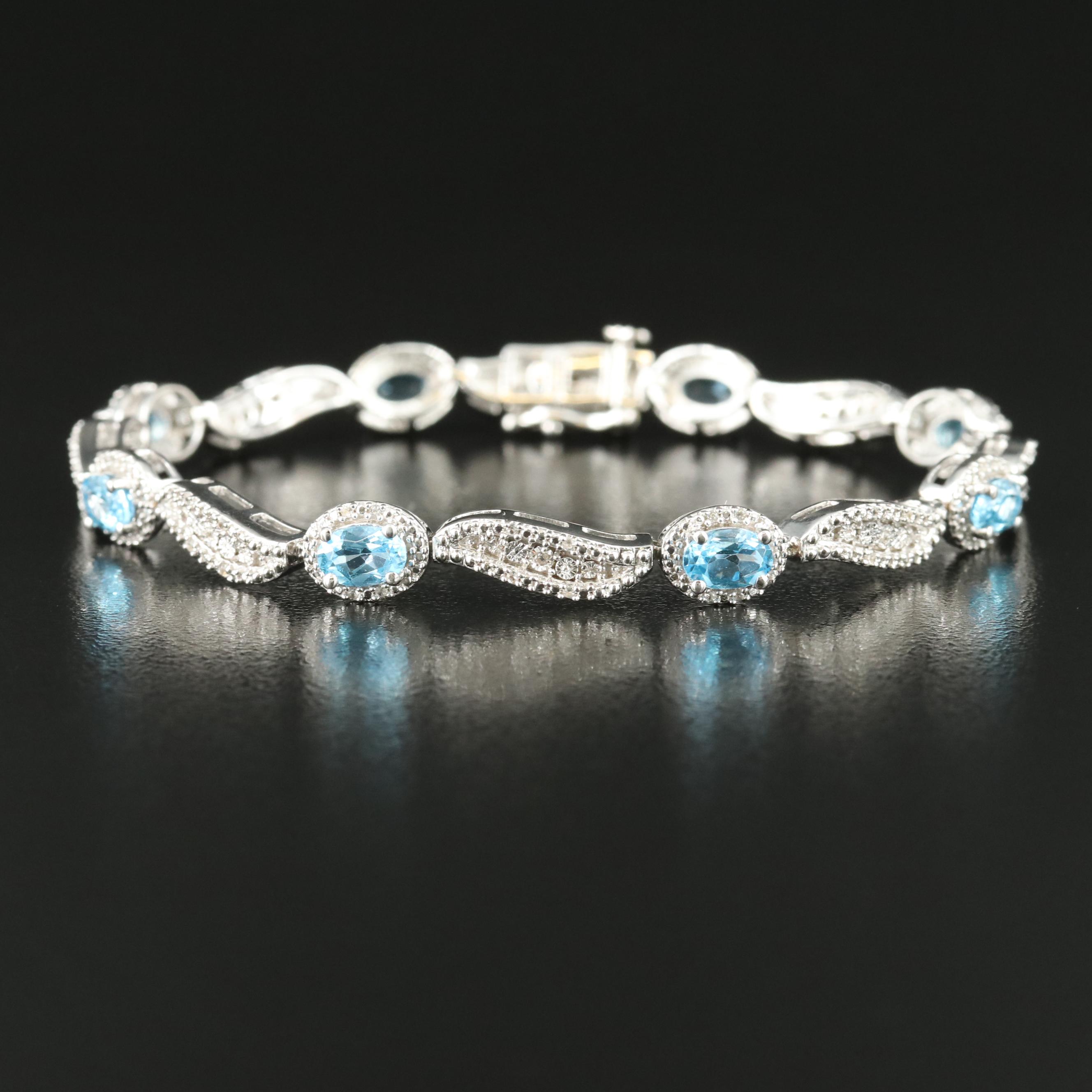 Sterling Topaz and Sapphire Bracelet