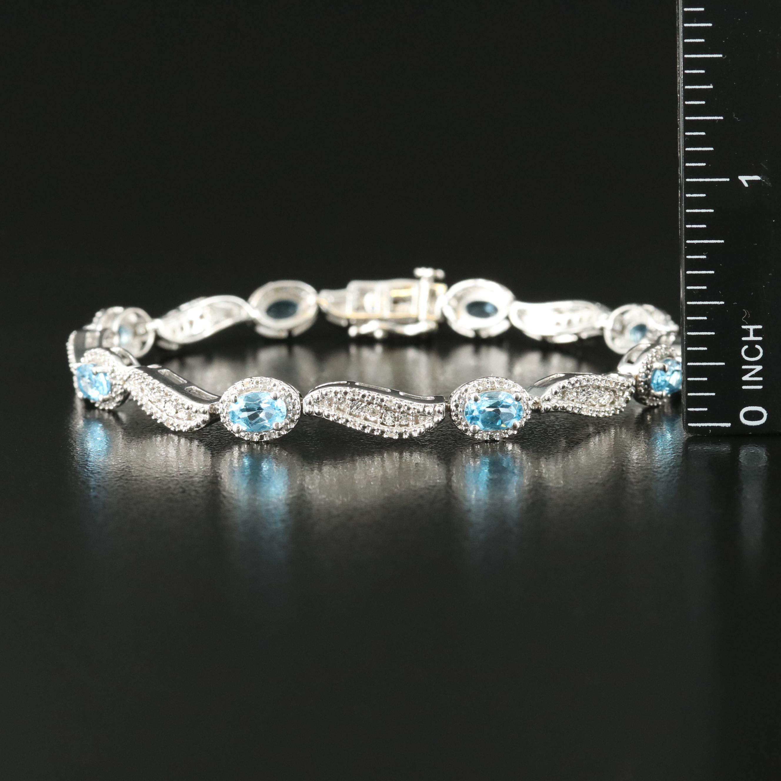 Sterling Topaz and Sapphire Bracelet