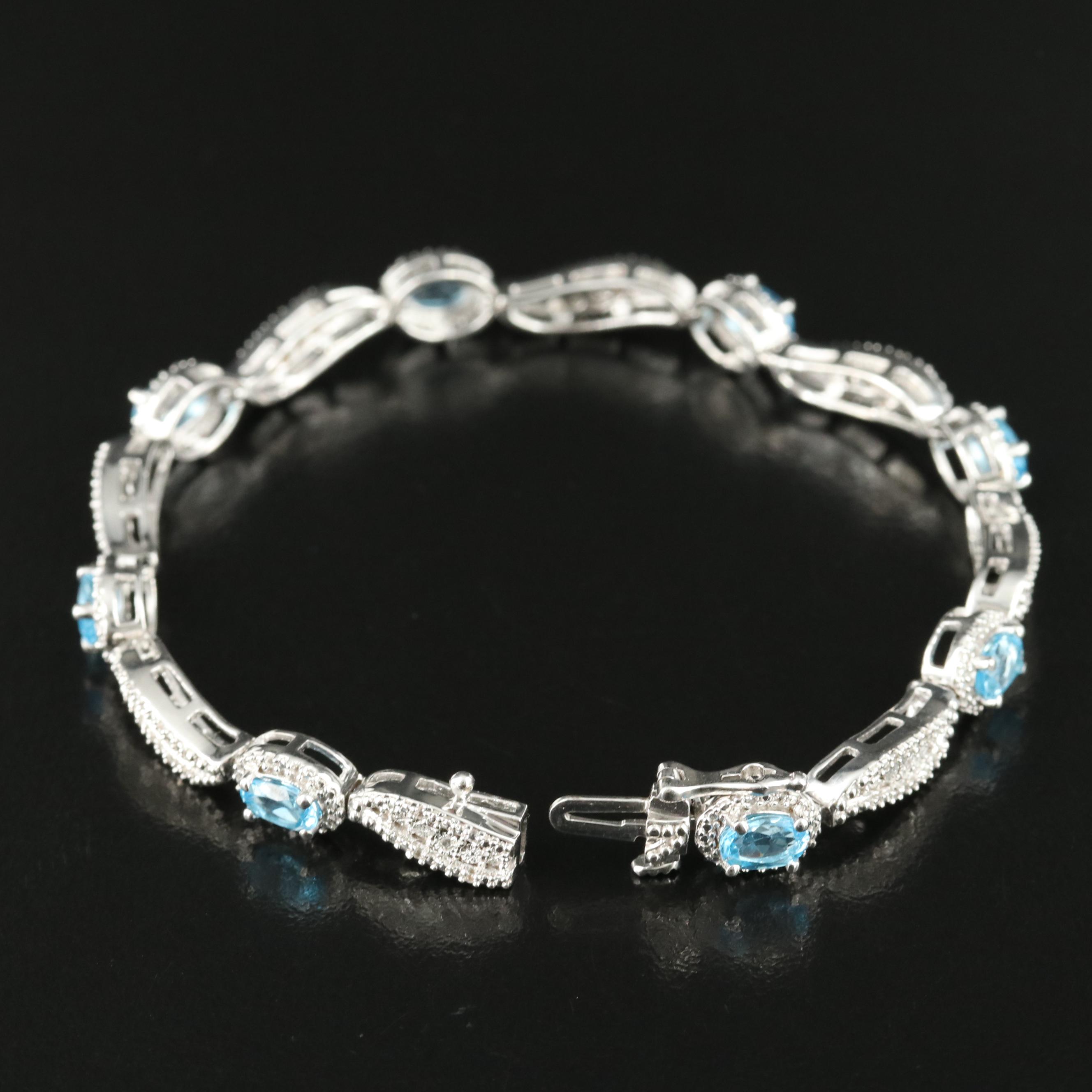 Sterling Topaz and Sapphire Bracelet