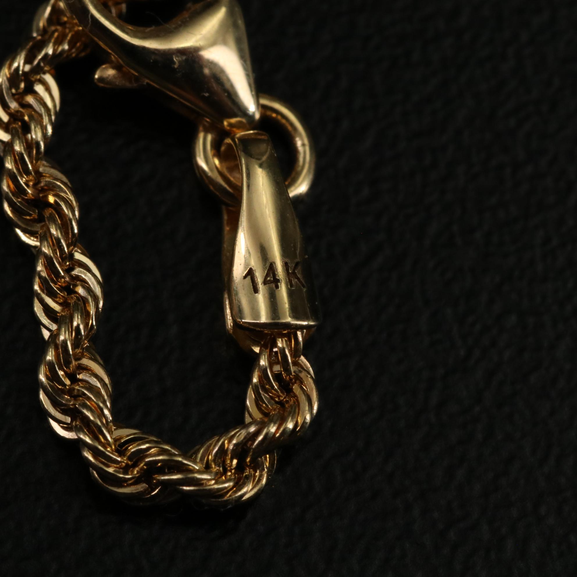 14K Disk Drop Pendant Necklace