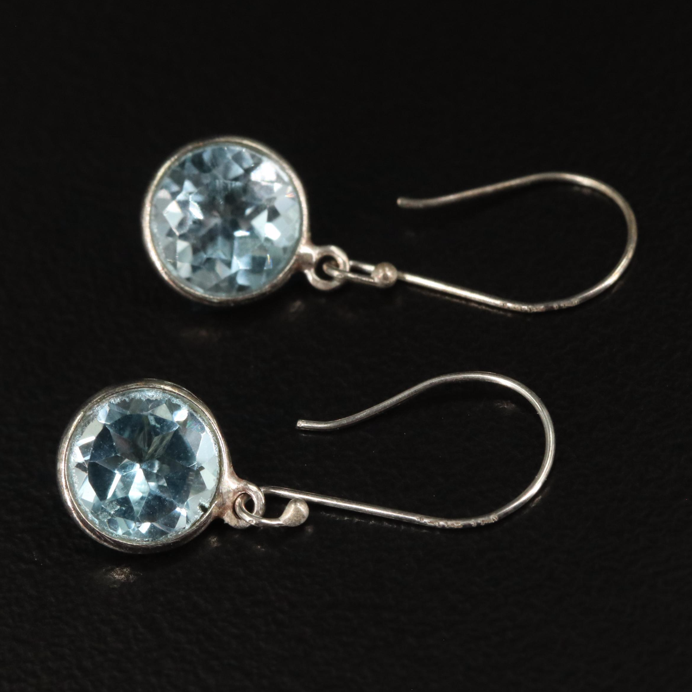 14K Blue Topaz Drop Earrings