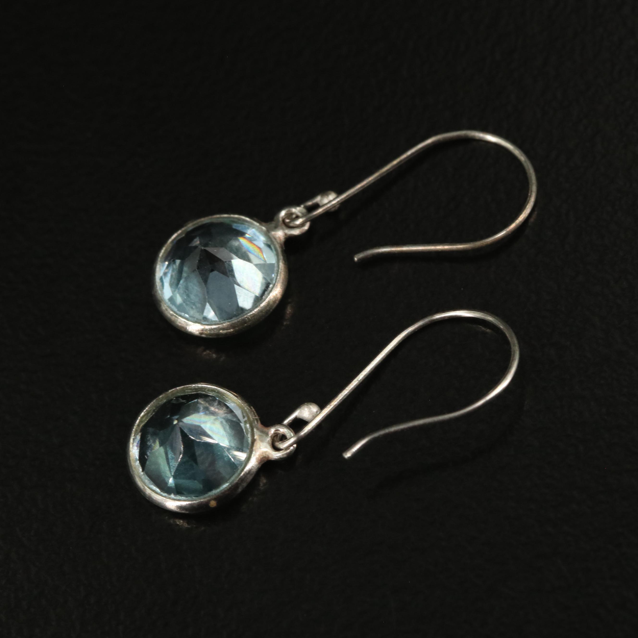 14K Blue Topaz Drop Earrings