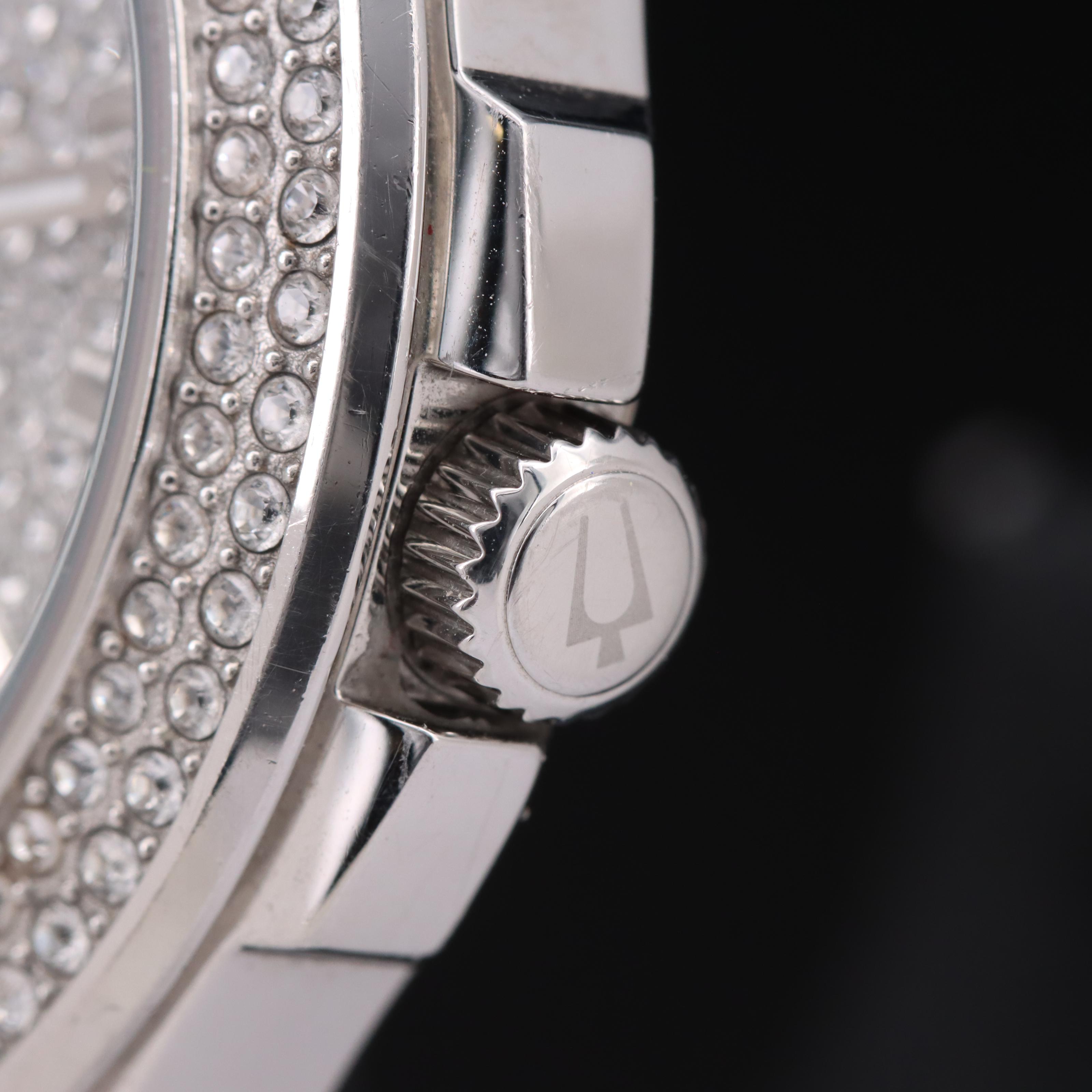 Bulova Phantom Glass Crystals Stainless Steel Watch