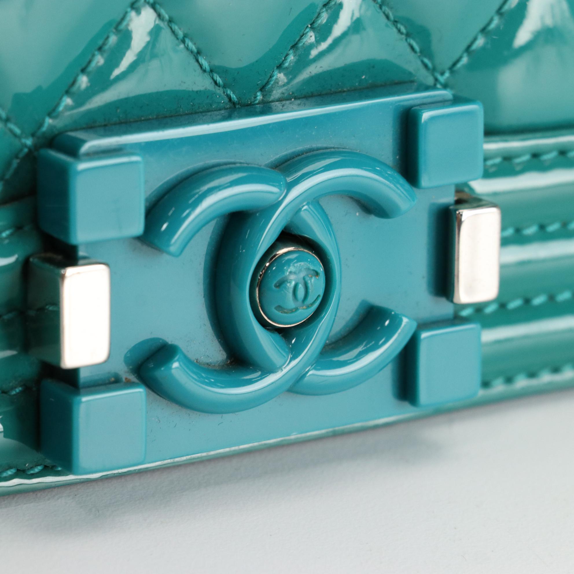 Chanel Boy Bag Medium in Patent Leather with Gourmette Chain