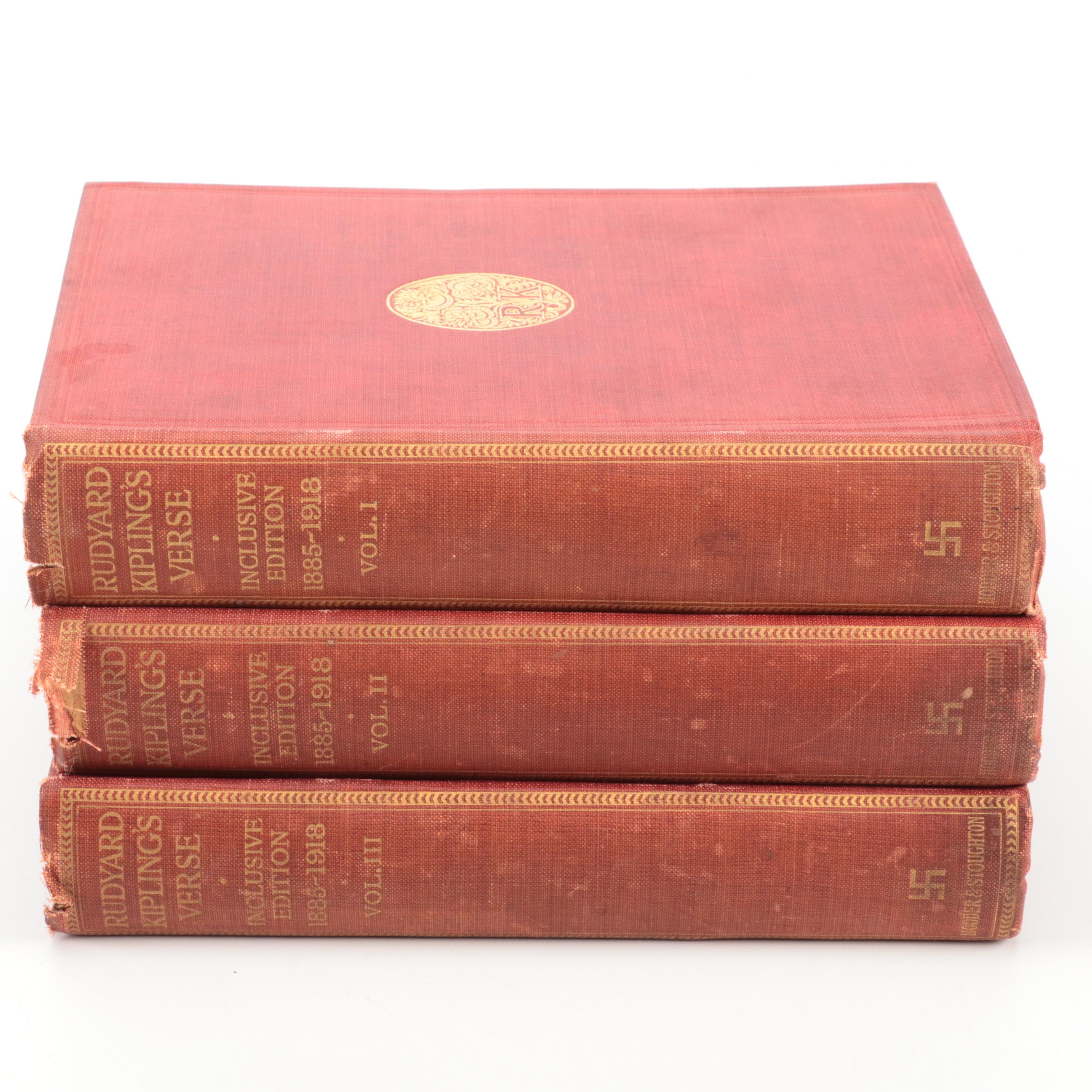 Inclusive Edition "Rudyard Kipling's Verse" Three-Volume Set, 1919