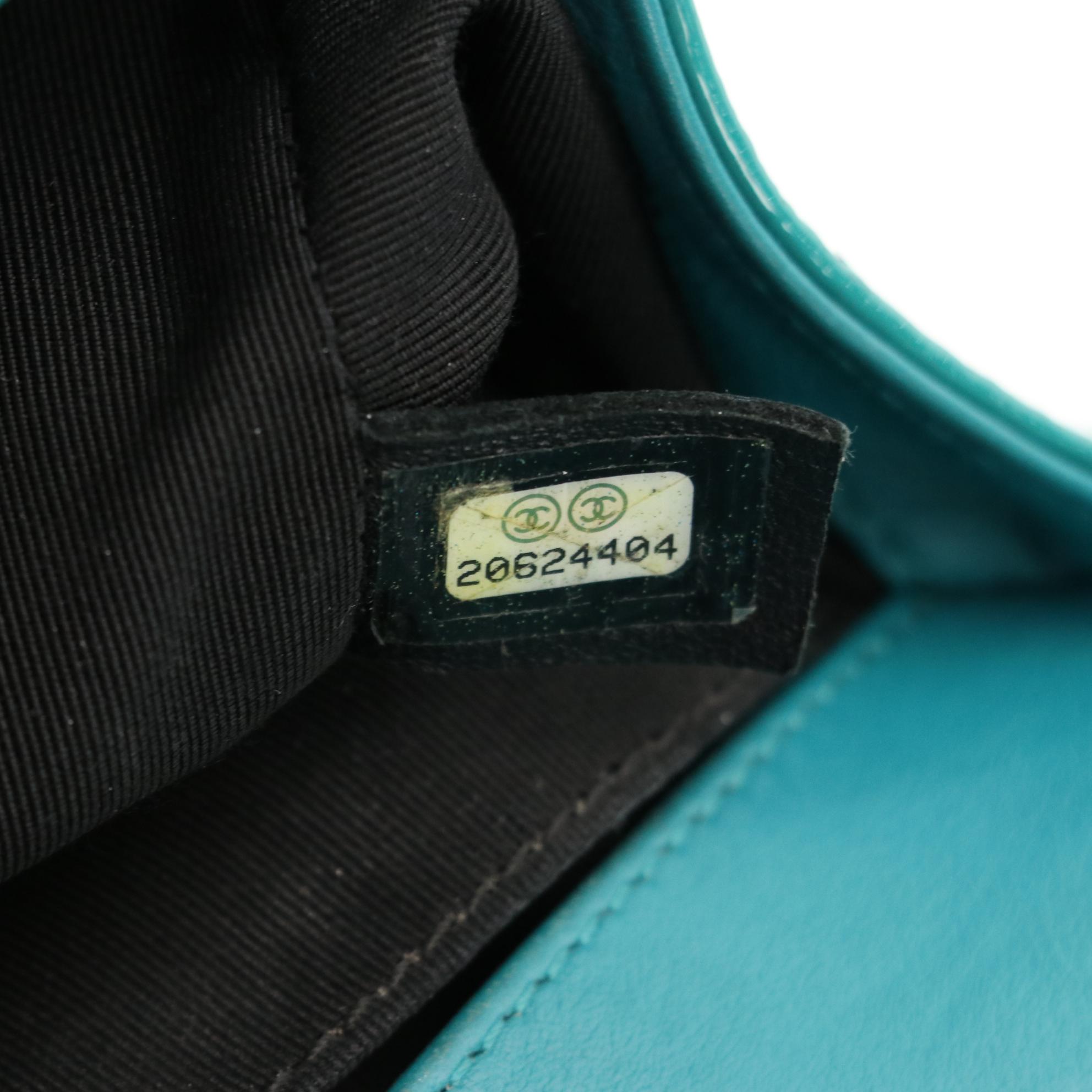 Chanel Boy Bag Medium in Patent Leather with Gourmette Chain