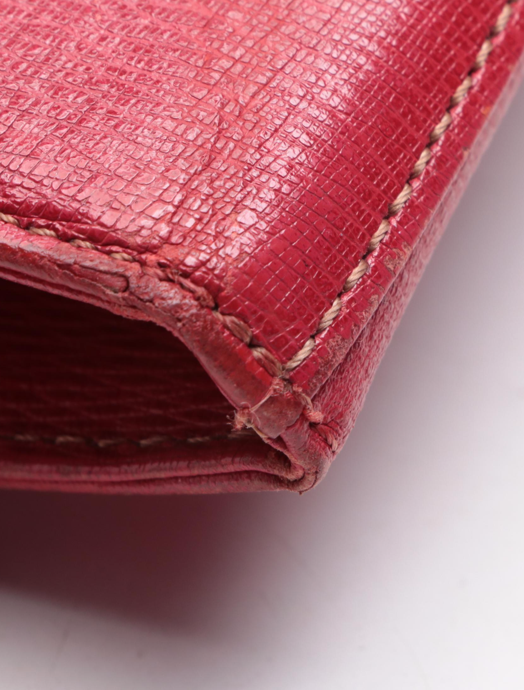 Burberrys Top Handle Handbag in Red Cross Grain Textured and Patent Leather