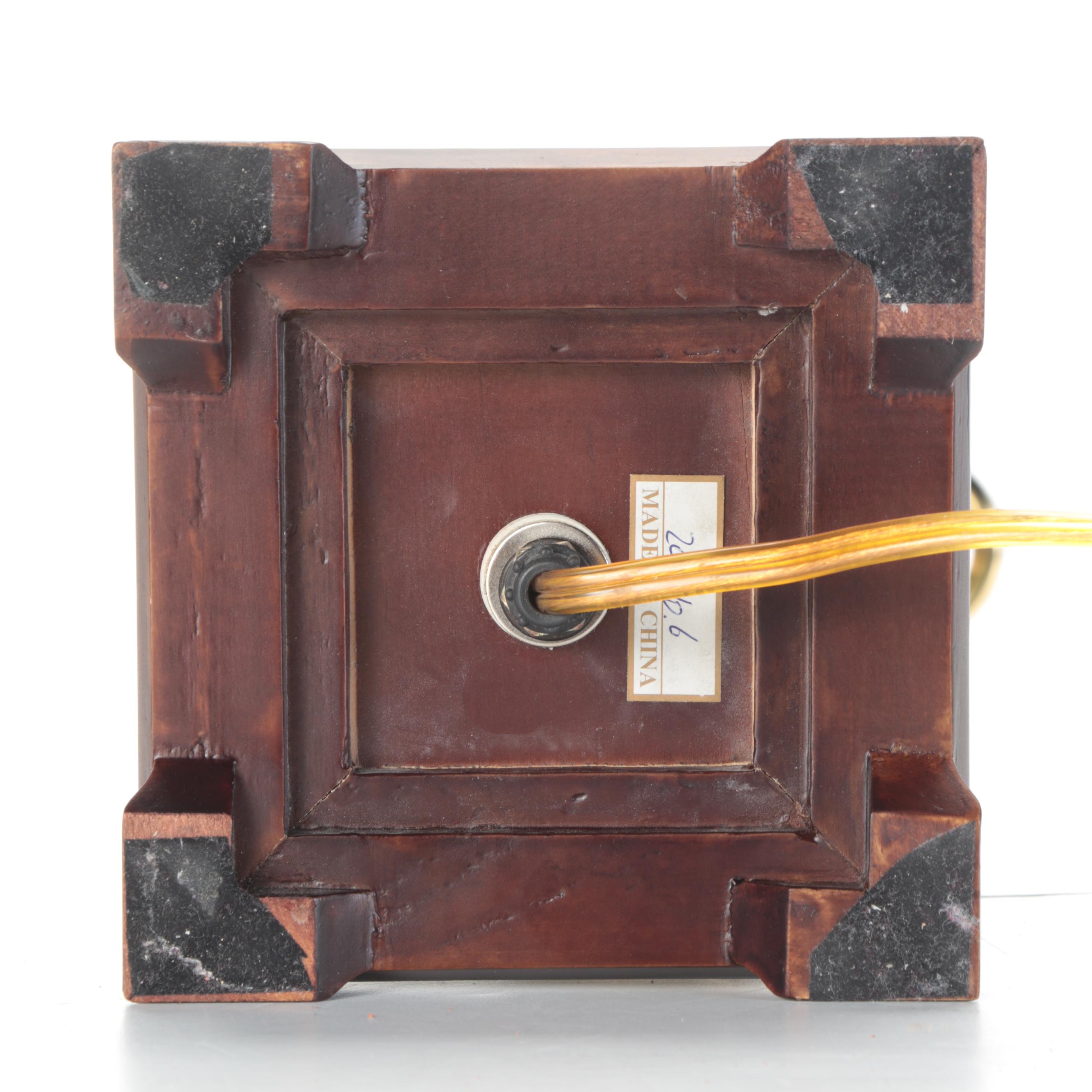 Frederick Cooper Incised Serpentine Stone Table Lamp