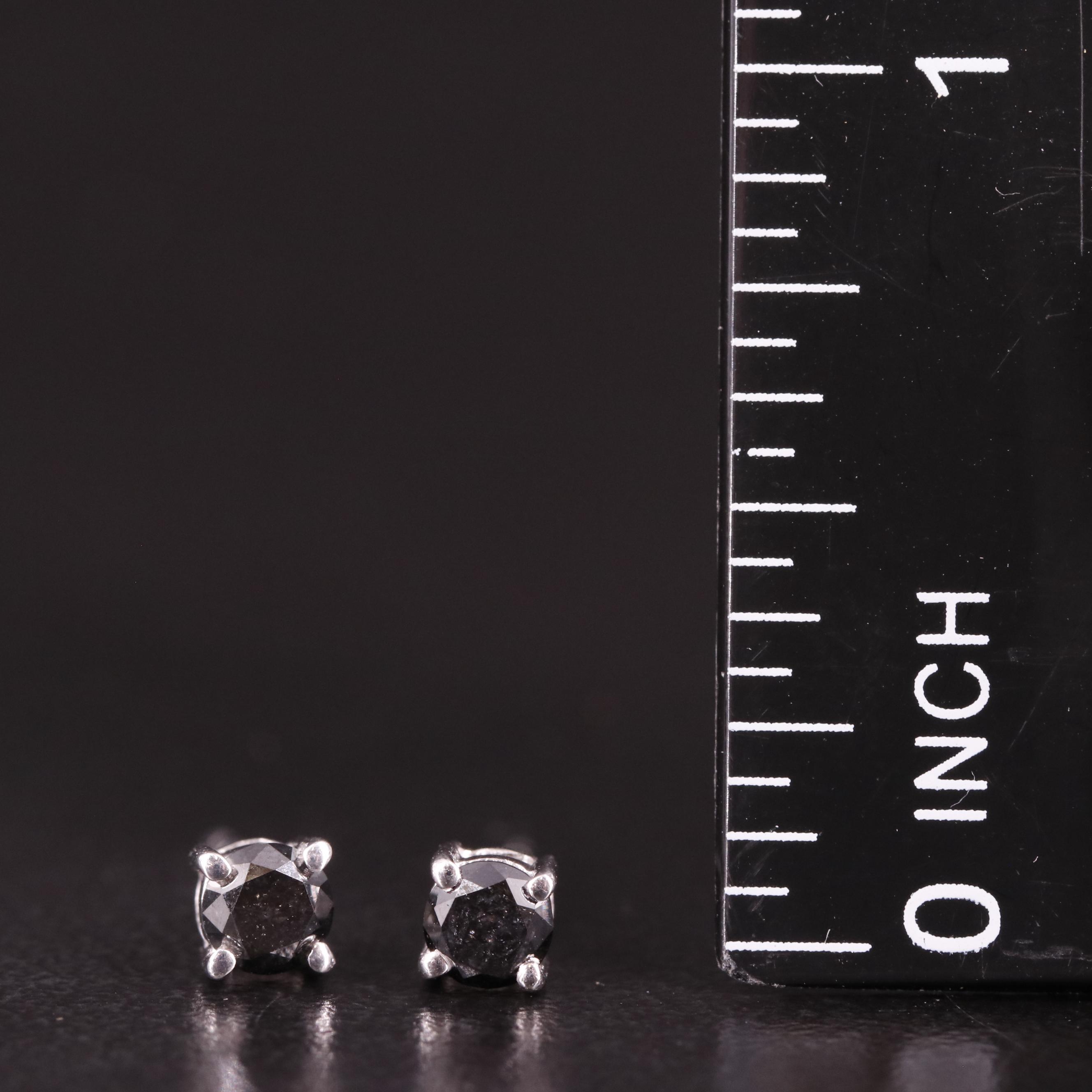 Sterling Diamond Solitaire Stud Earrings