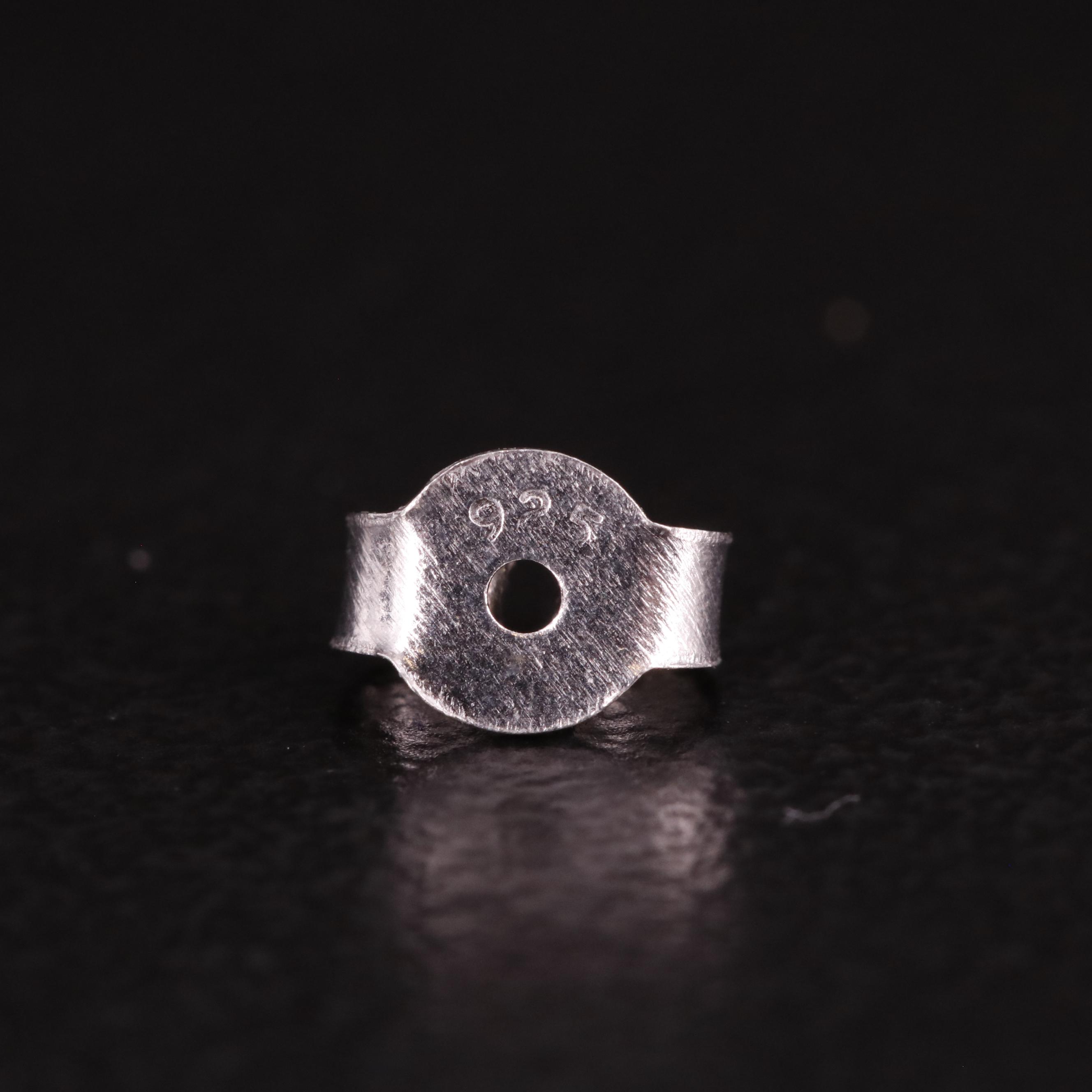 Sterling Diamond Solitaire Stud Earrings