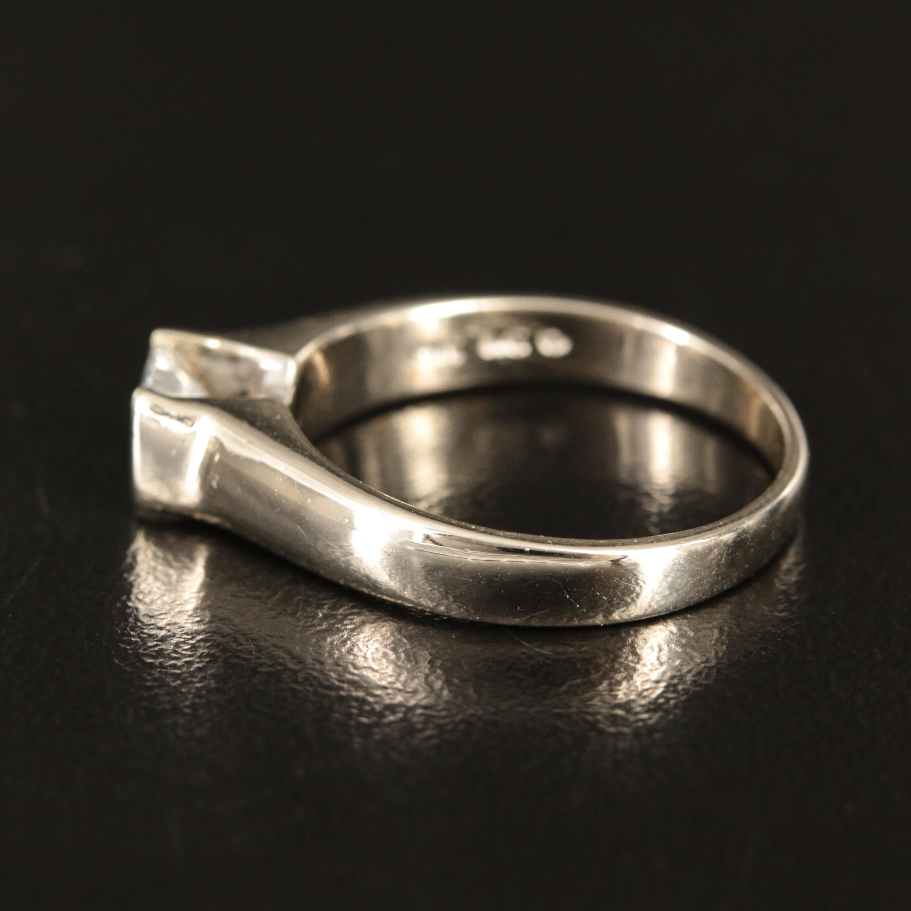 14K 0.62 CT Diamond Cathedral Set Solitaire Ring