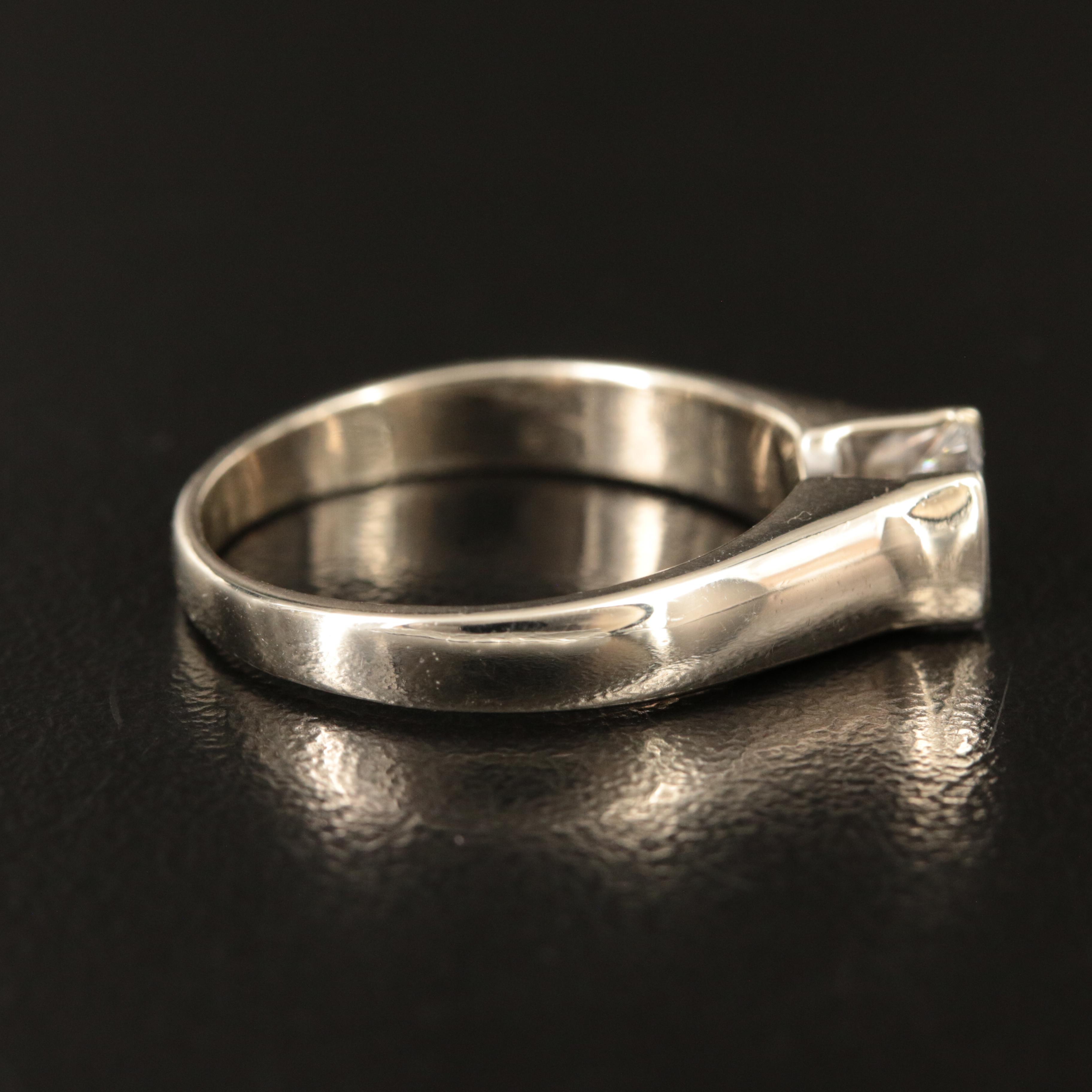 14K 0.62 CT Diamond Cathedral Set Solitaire Ring