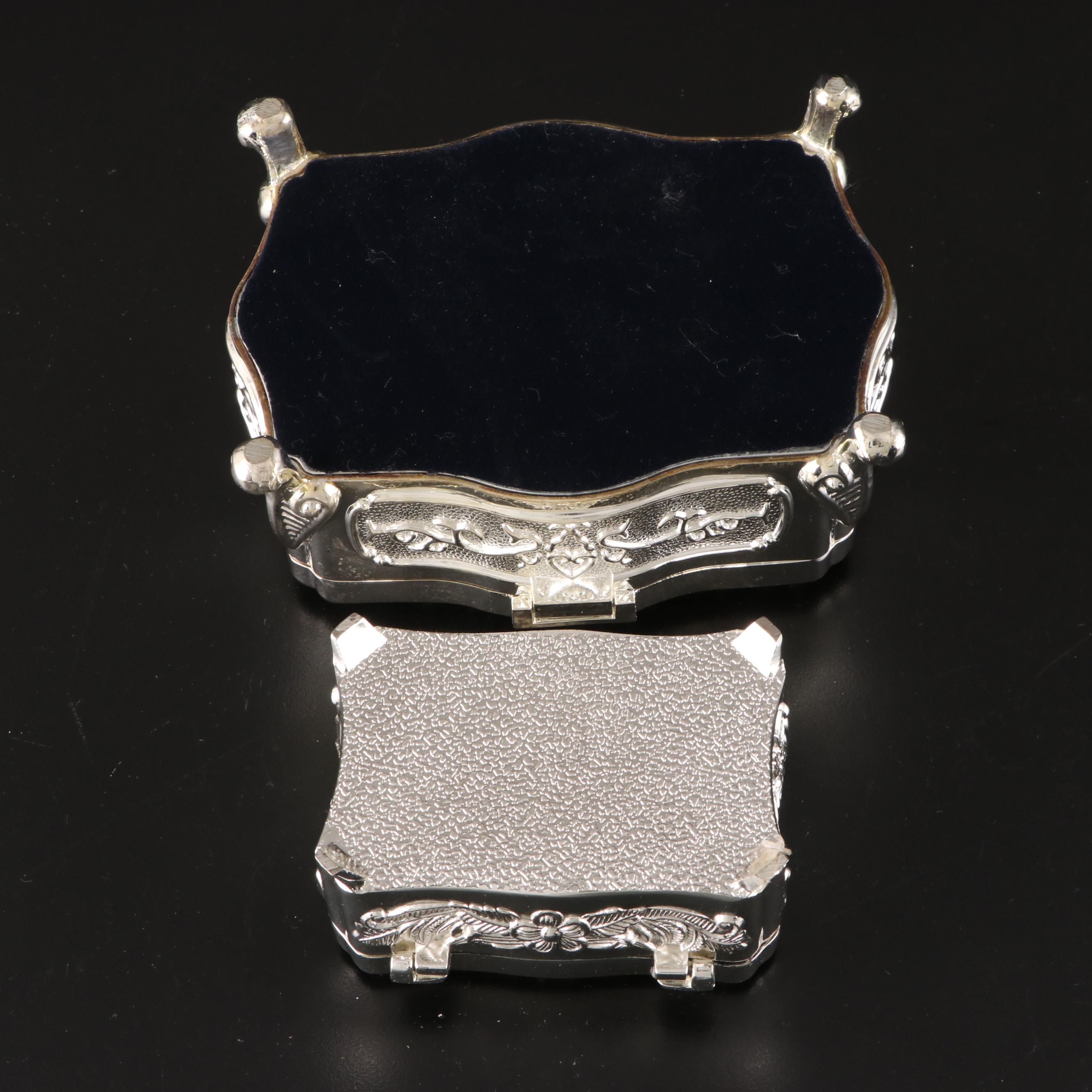 Humpty Dumpty and Hippo Silver and Pewter Finish Banks and Jewelry Boxes