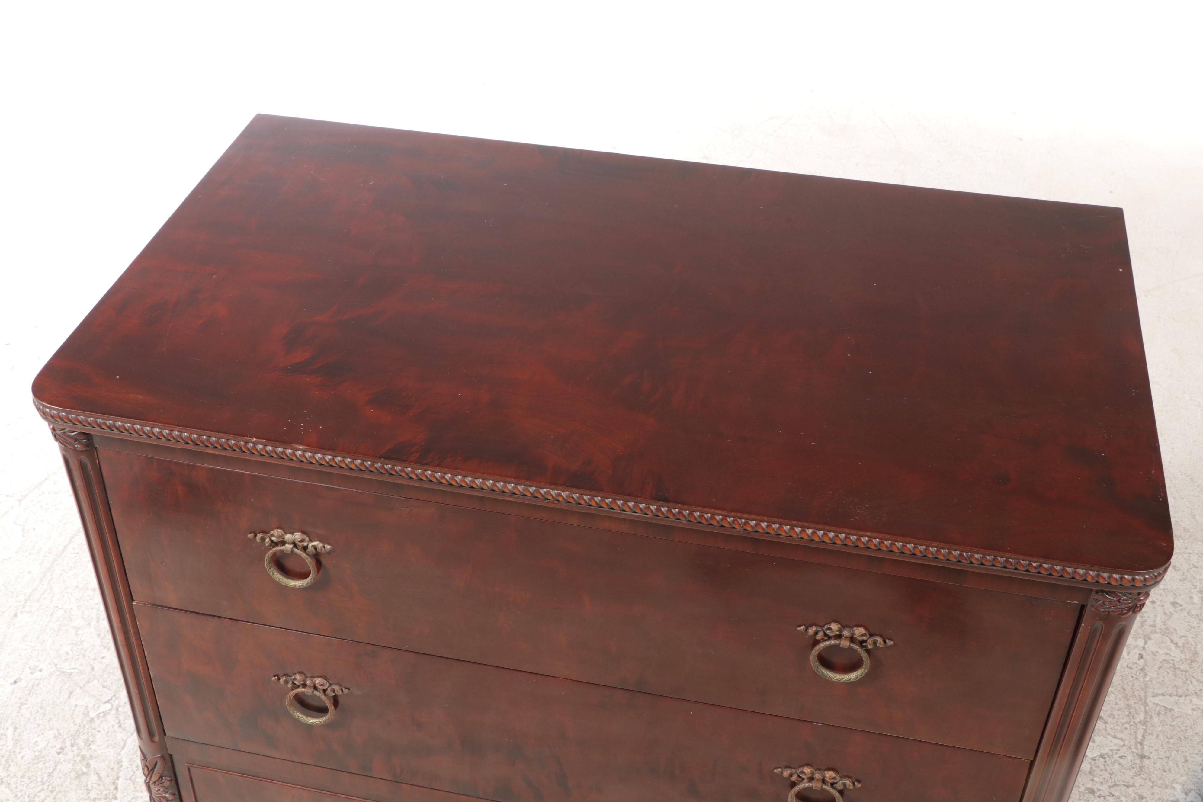 Romweber Louis XV Style Mahogany Five-Drawer Dresser, Early 20th Century