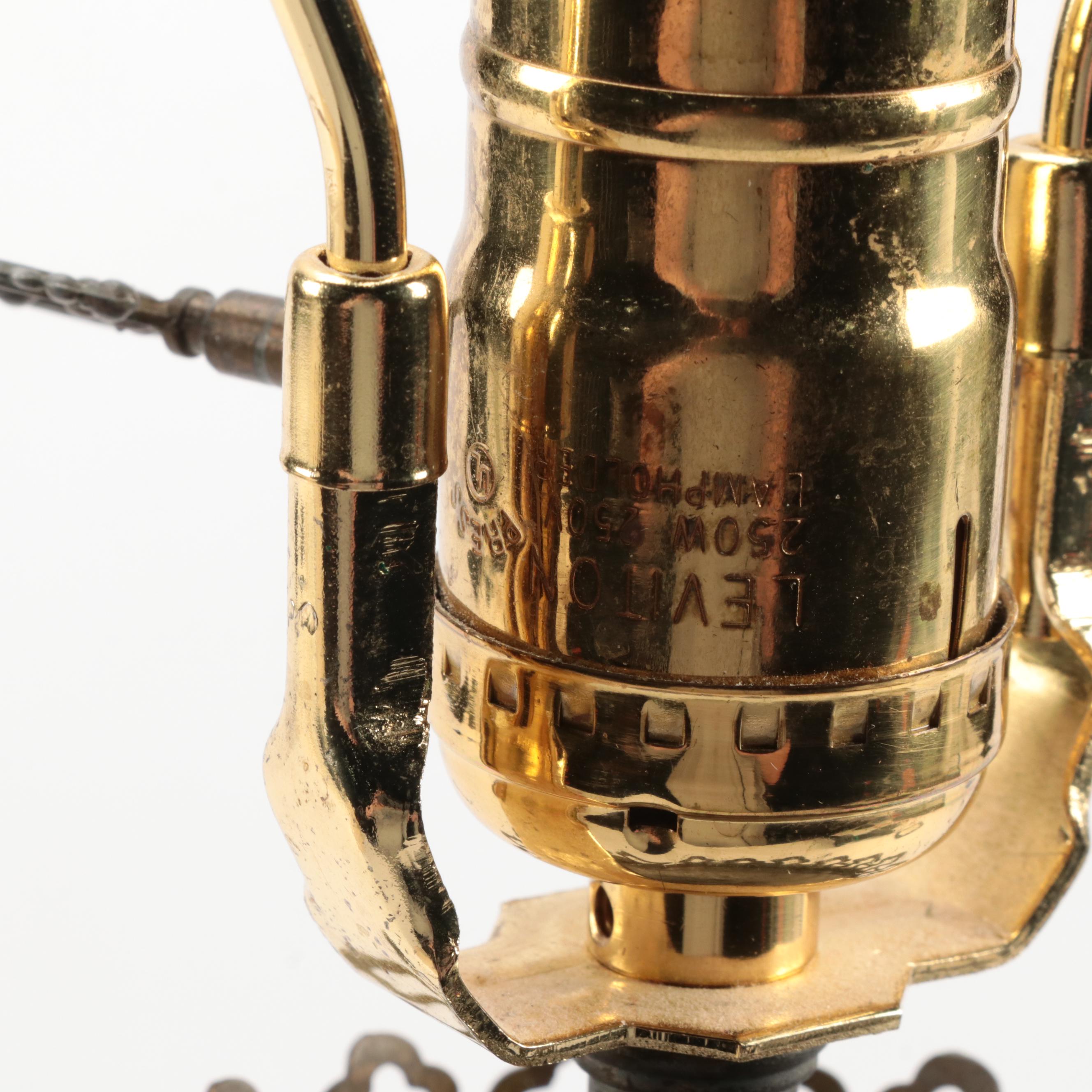 Capodimonte Style Floral Ceramic Oil Lamp, Adapted Mid-20th Century