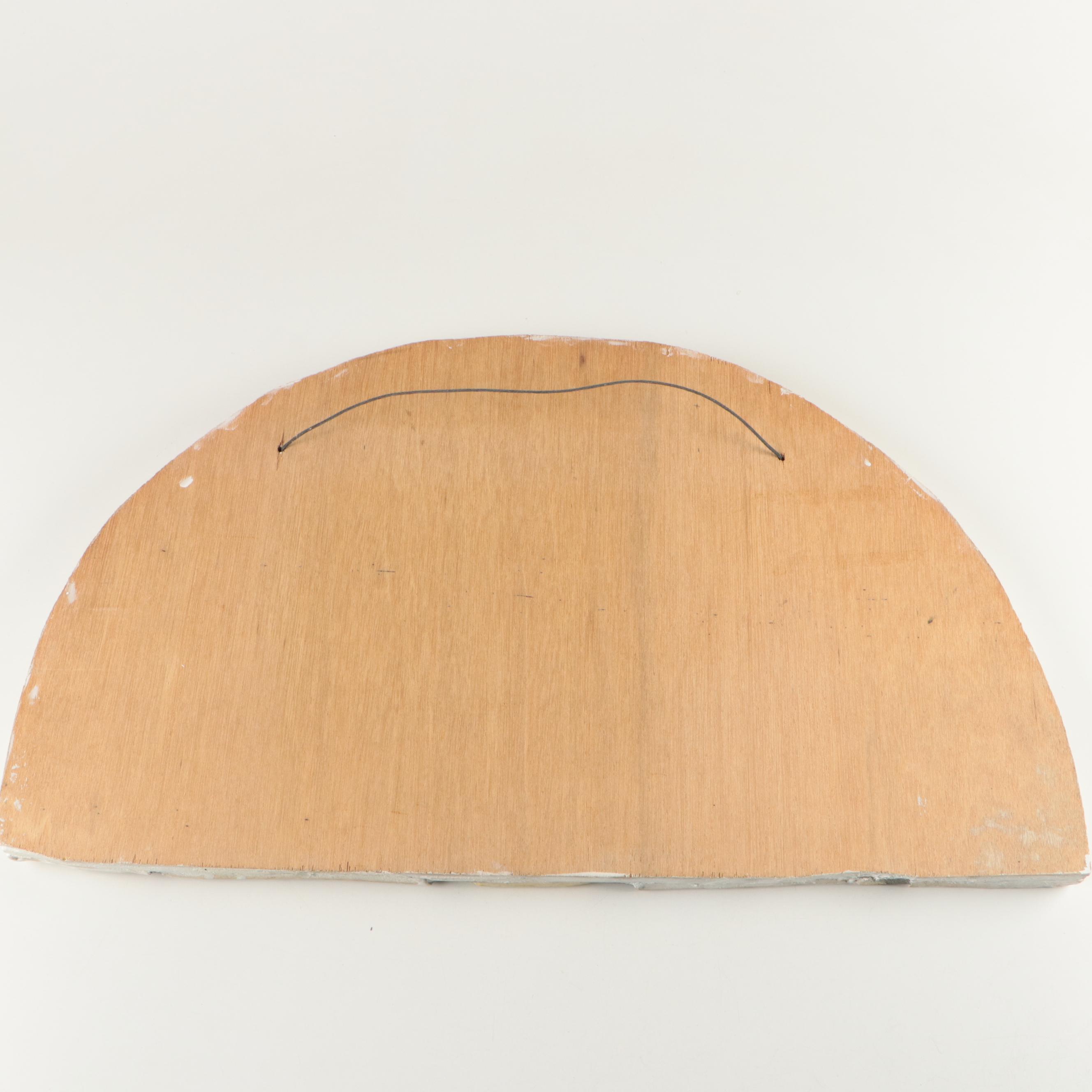 Deborah Hecht Studio Hand-Painted Stoneware Fired Wall Plaque, 1994