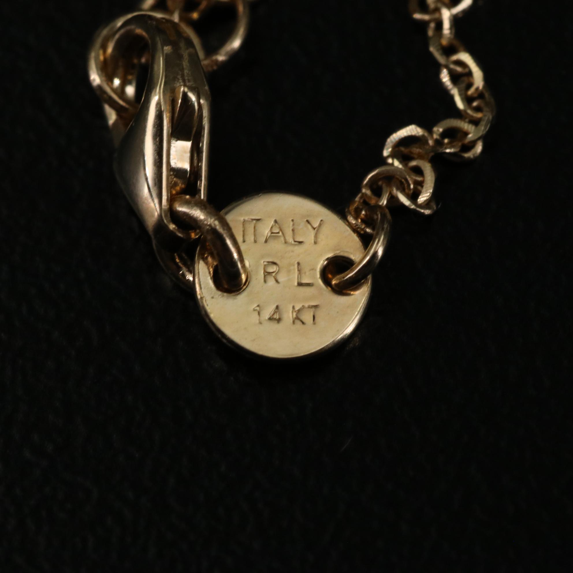 14K Stationary Textured Beads Necklace